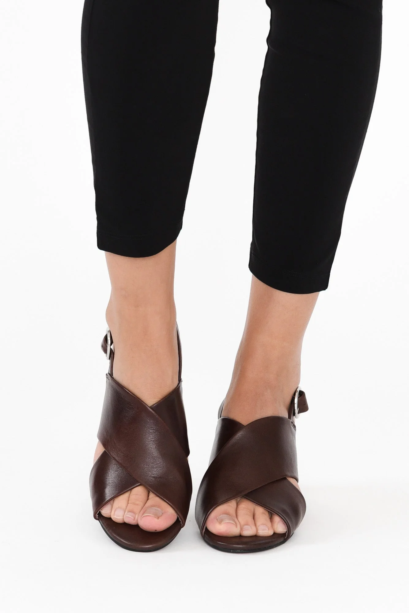 Emi Dark Brown Leather Slingback Heel - Image 7