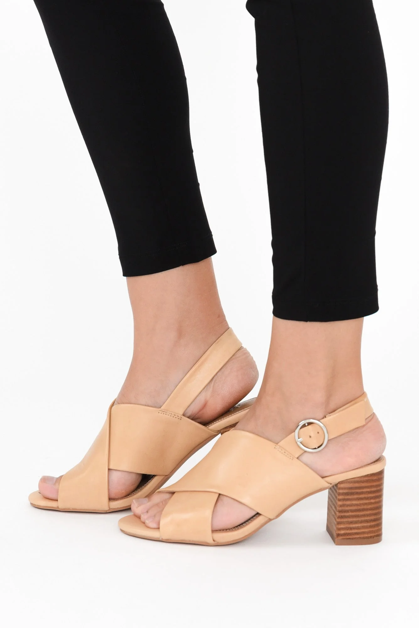Emi Tan Leather Slingback Heel - Image 6
