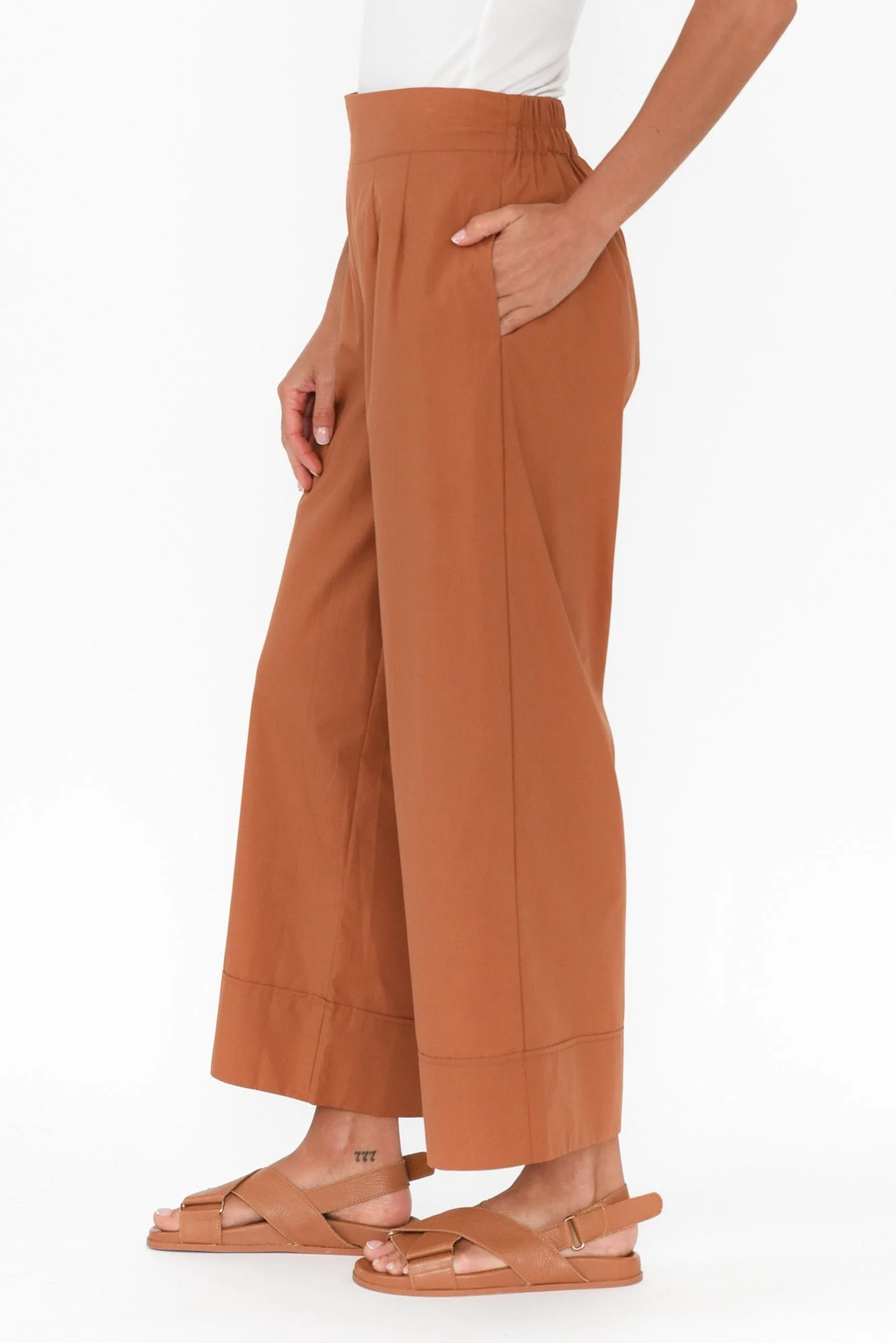 Emily Rust Lyocell Wide Leg Pants - Image 3