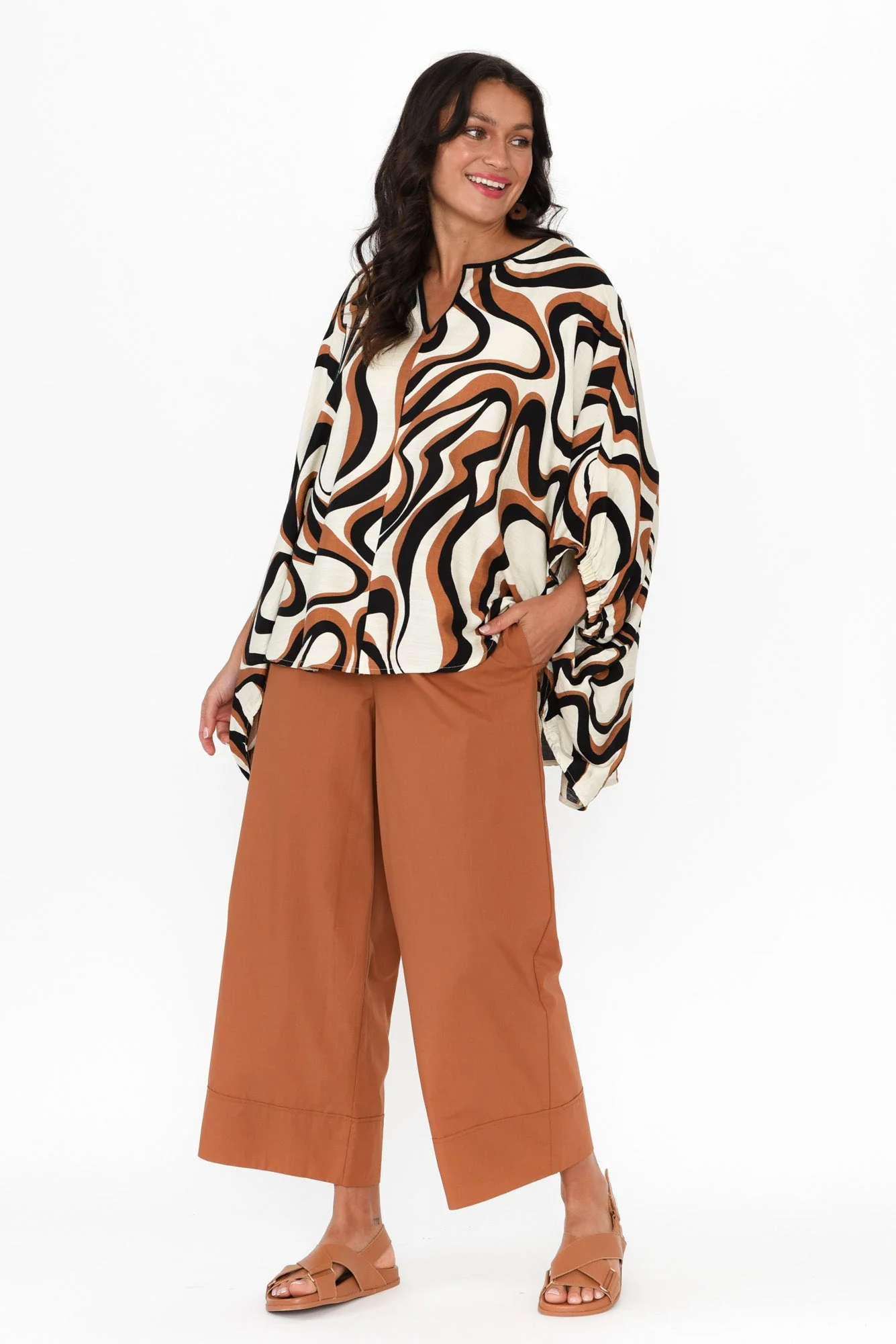 Emily Rust Lyocell Wide Leg Pants - Image 6