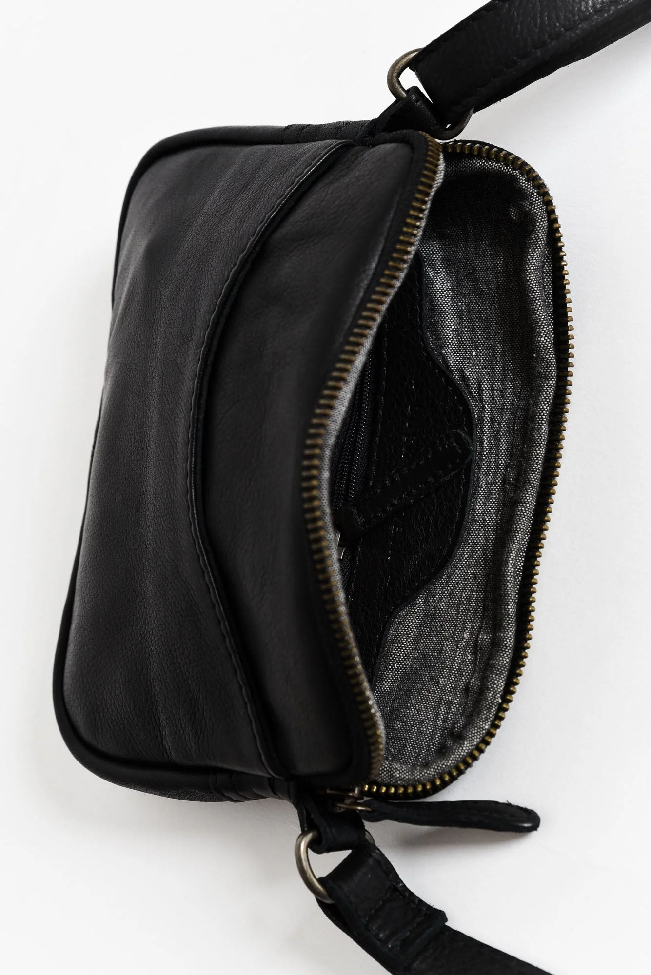 Emma Black Leather Crossbody Bag - Image 2