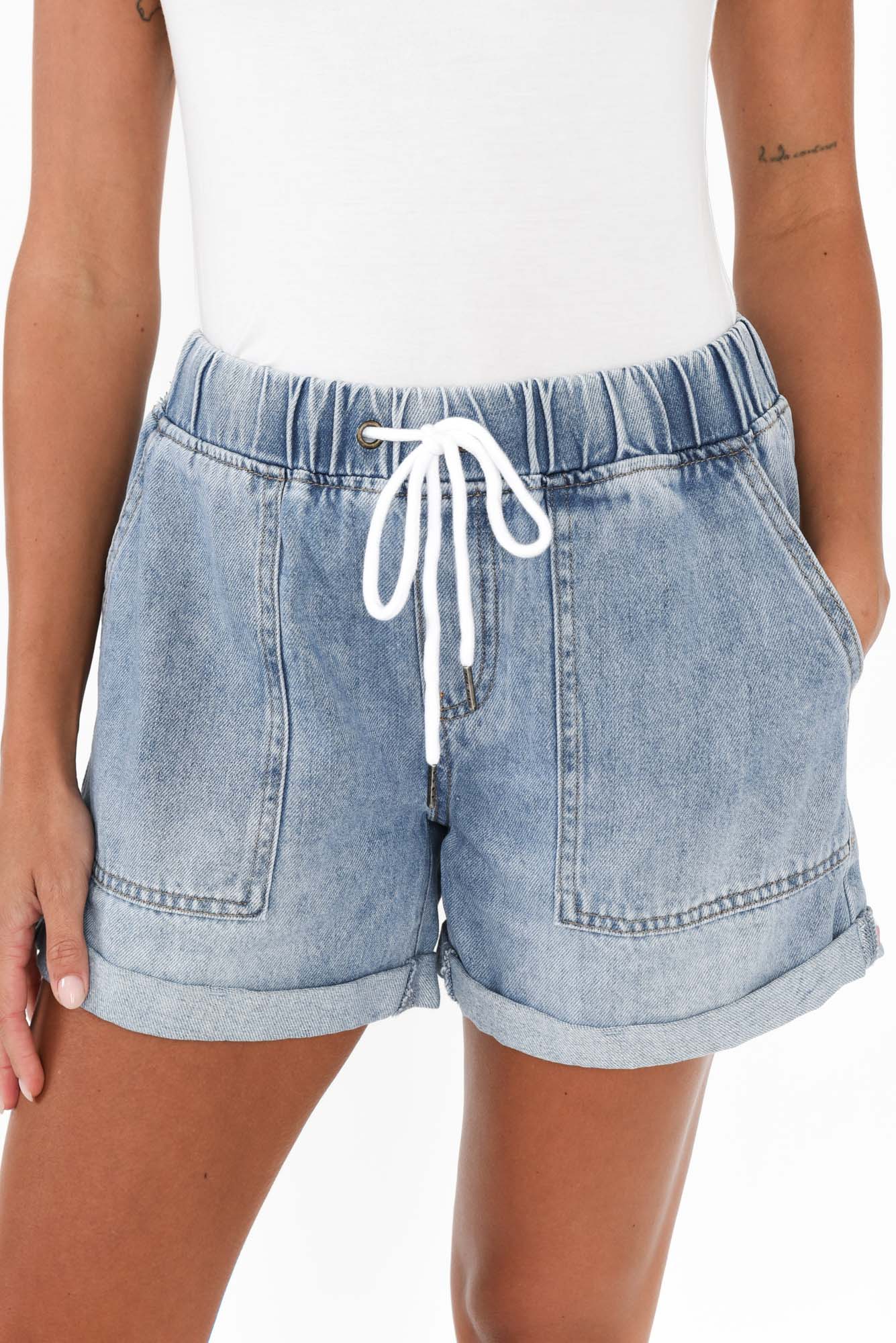 Emma Blue Denim Relaxed Shorts - Image 6