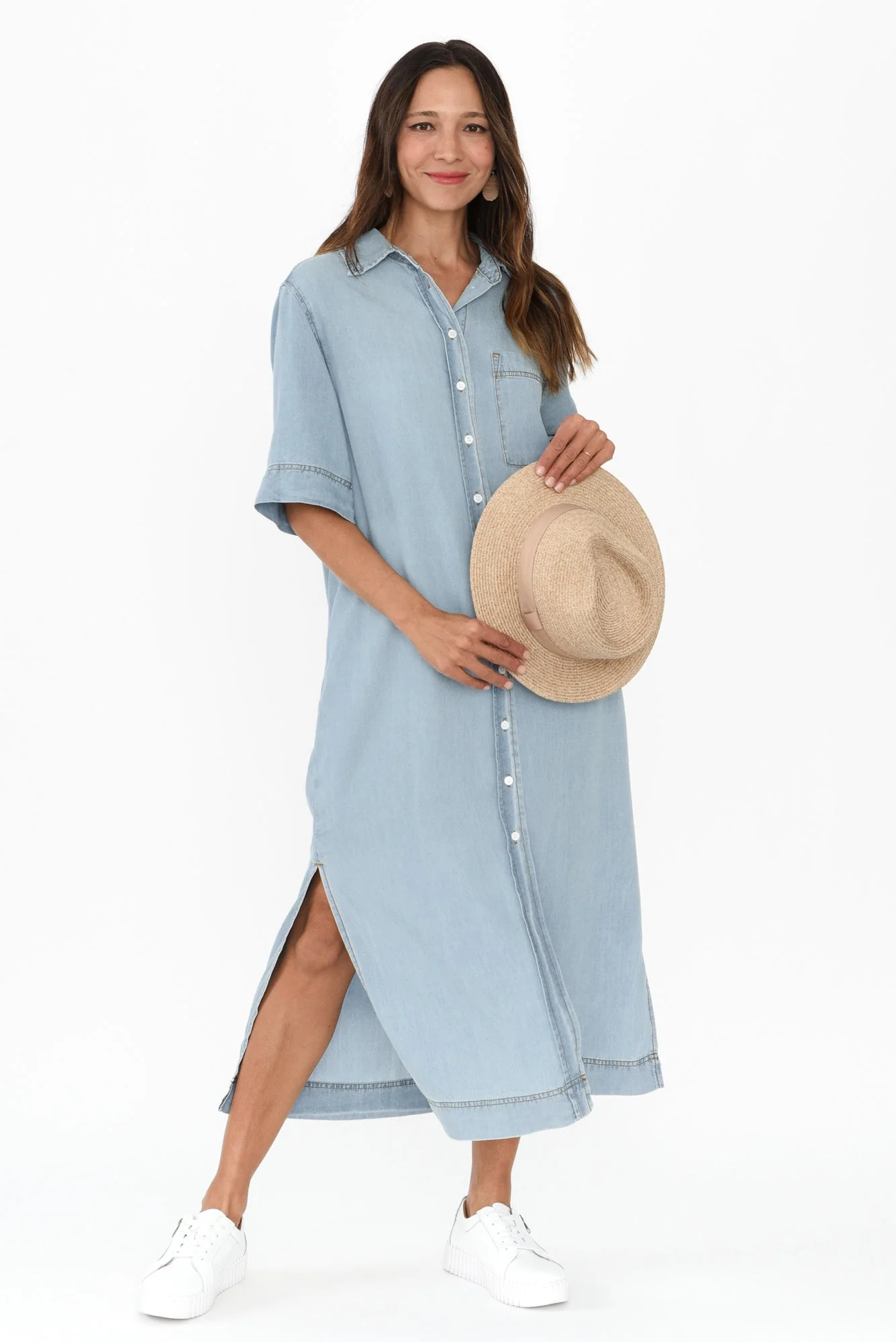 Emmy Blue Denim Shirt Dress - Image 3