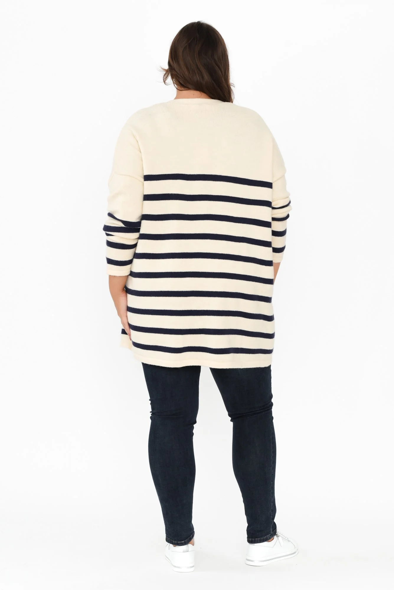 Emy Blue Stripe Knit Cardigan - Image 10