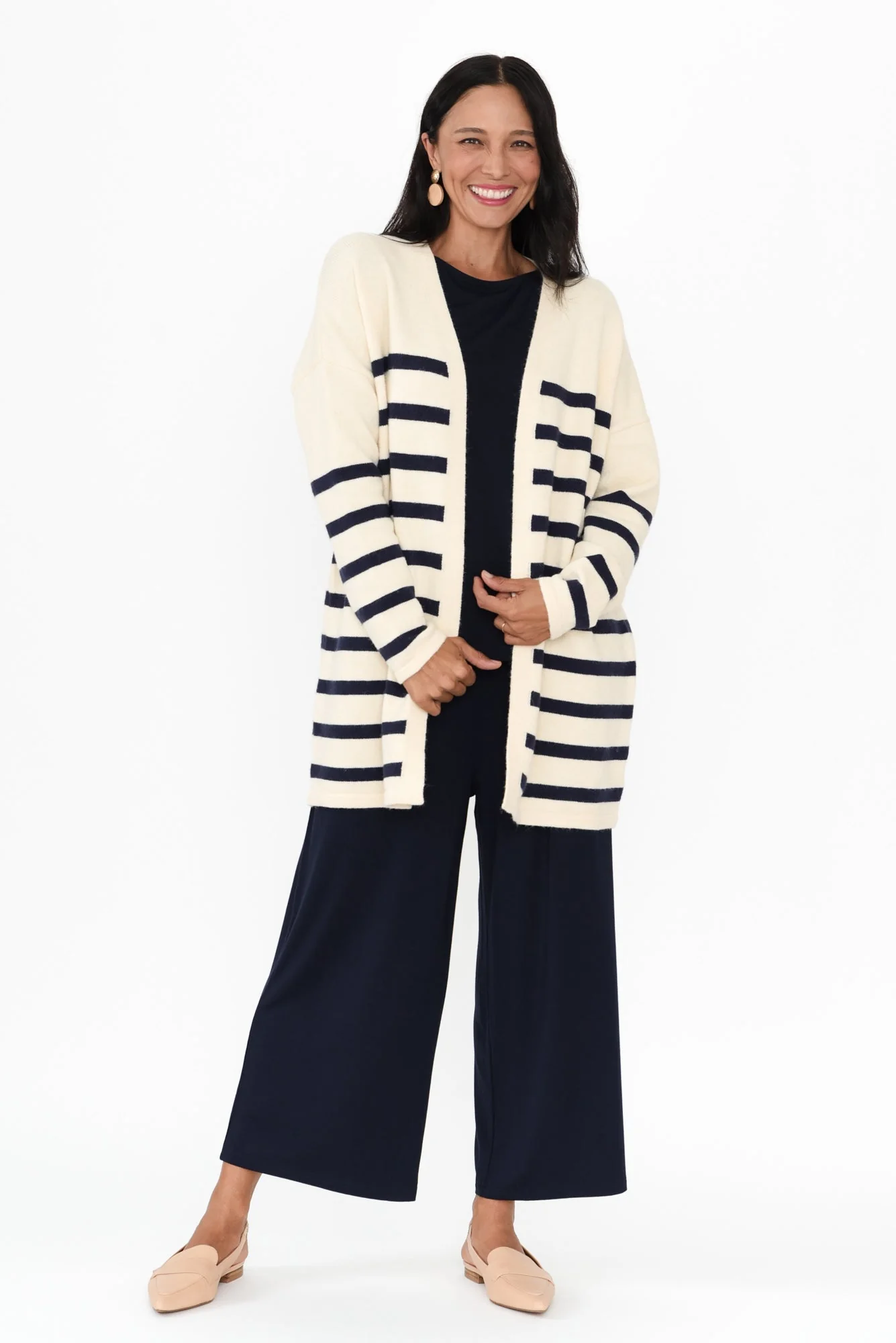 Emy Blue Stripe Knit Cardigan - Image 6