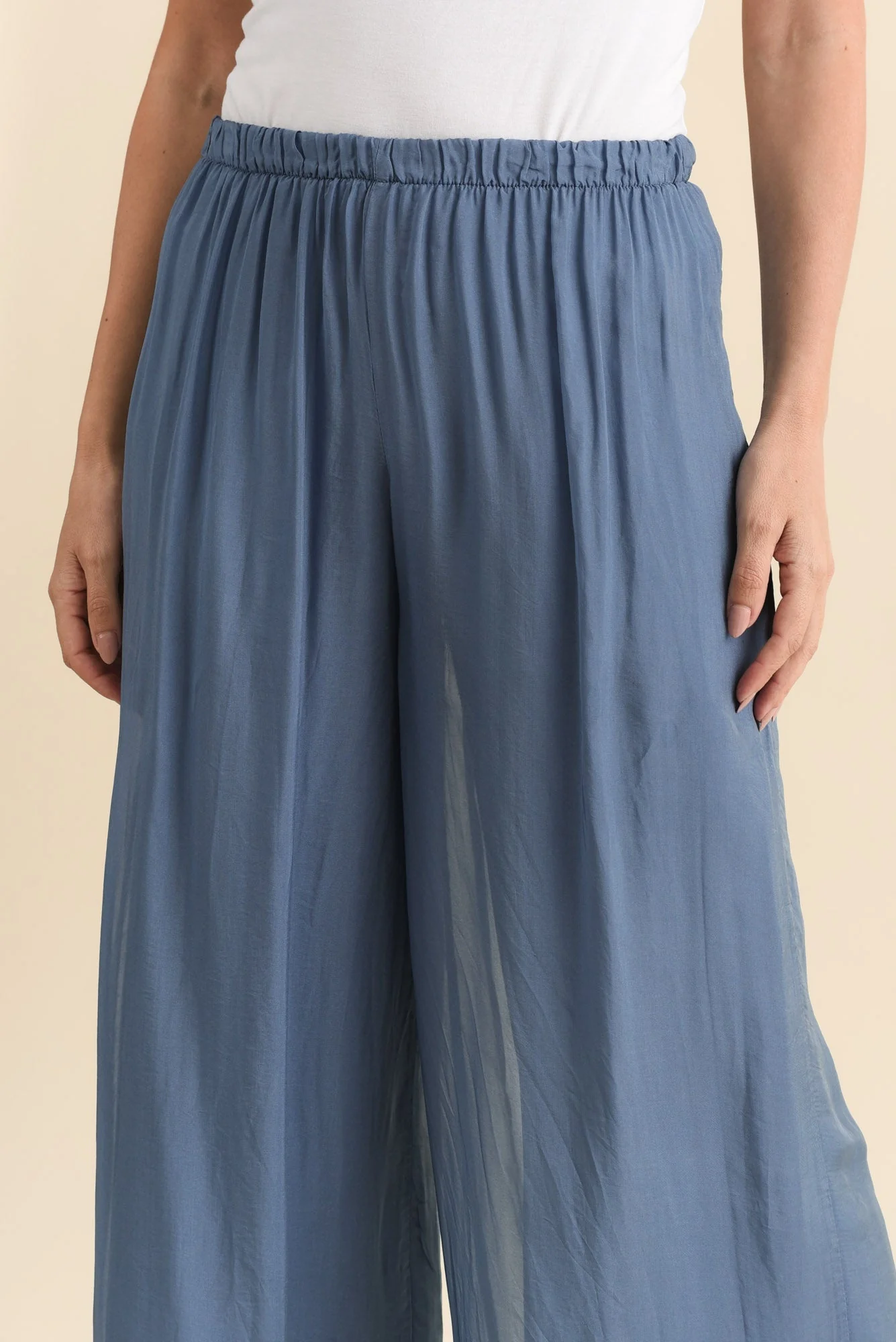 Enid Blue Silk Pants - Image 5