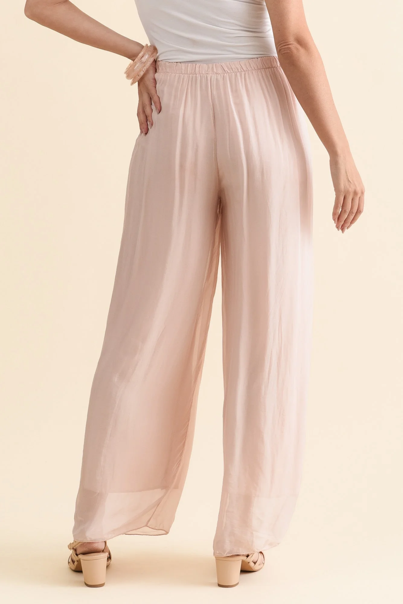 Enid Blush Silk Pants - Image 4