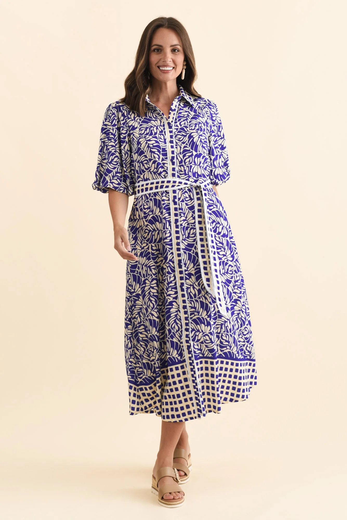 Eri Blue Fern Tie Dress - Image 2