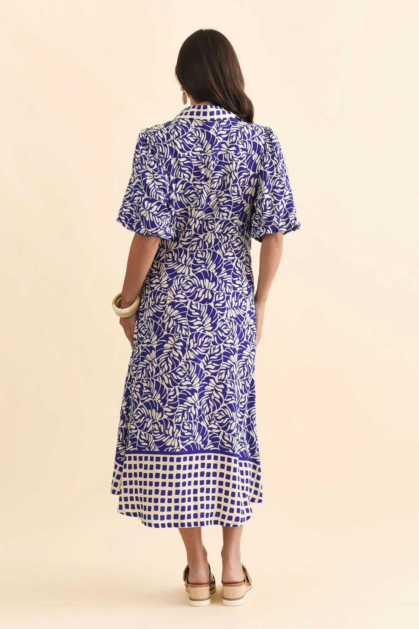Eri Blue Fern Tie Dress - Image 4