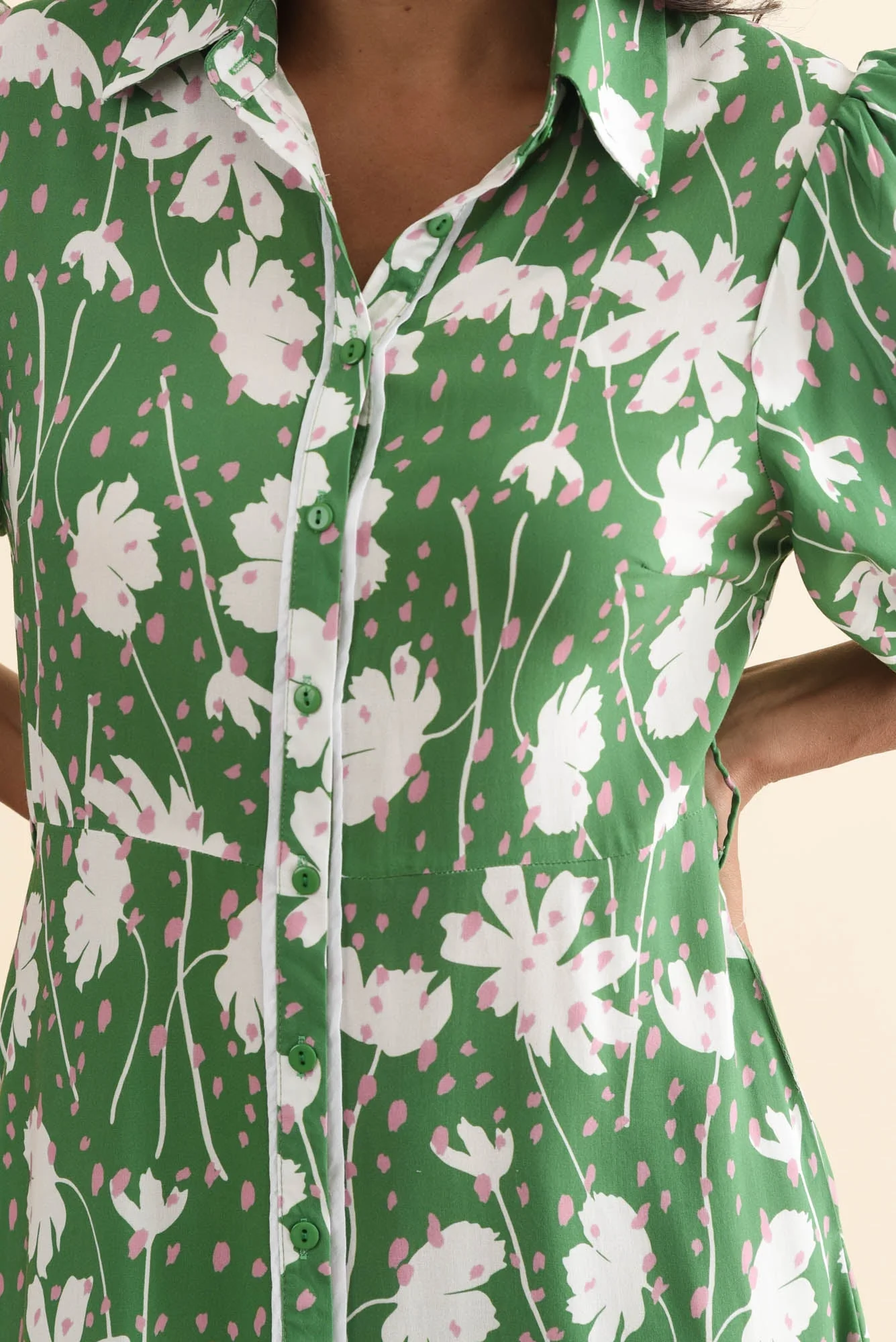 Eri Green Garden Tie Dress - Image 5