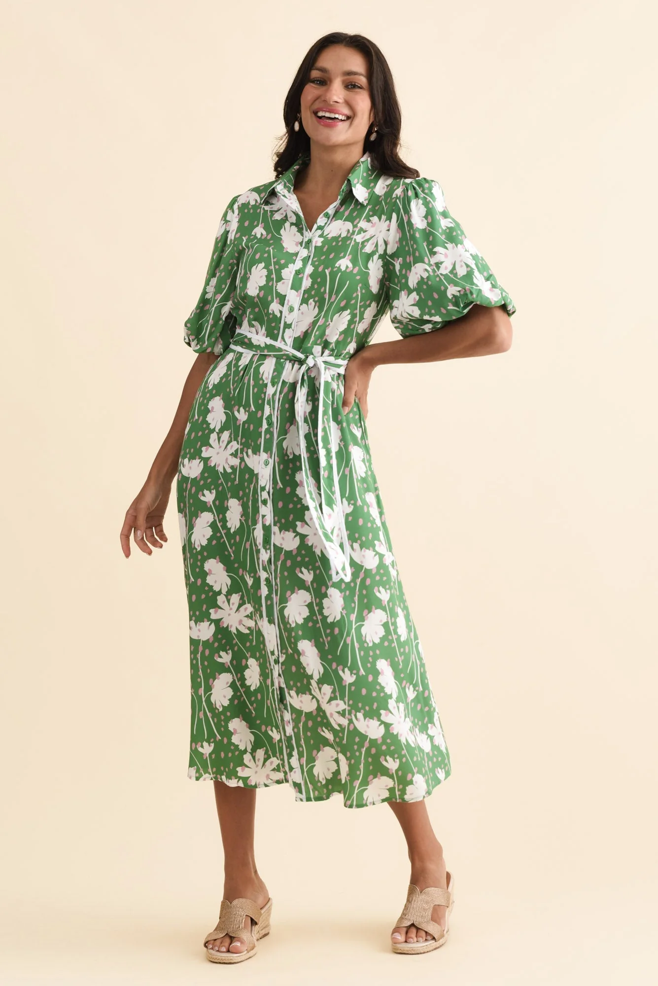 Eri Green Garden Tie Dress - Image 6