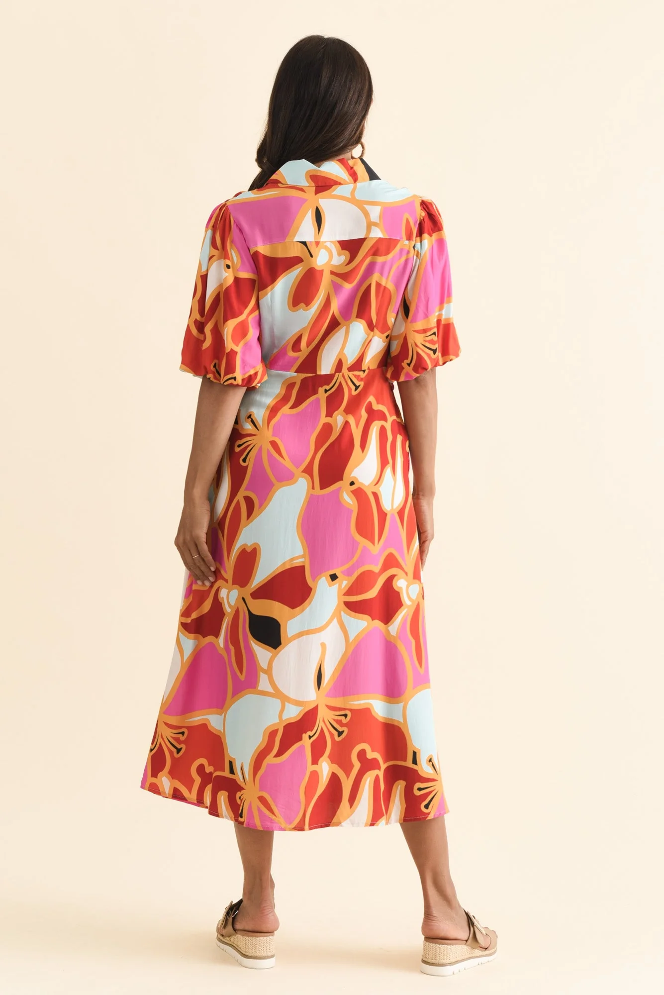 Eri Red Abstract Tie Dress - Image 5