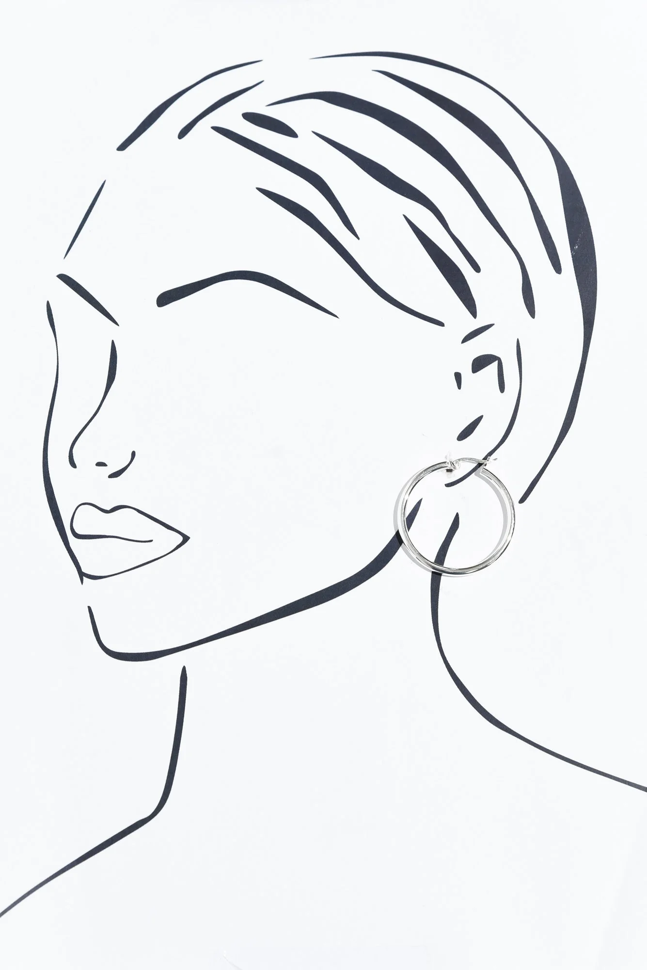 Erika Silver Hoop Earrings - Image 2
