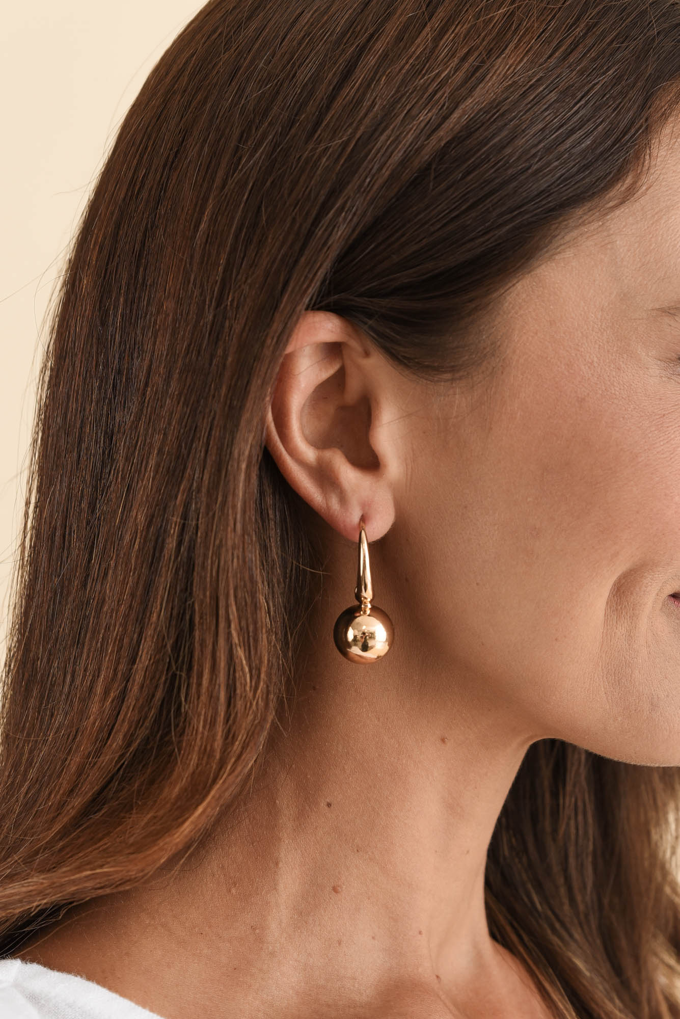 Erisa Gold Ball Drop Earrings - Image 2