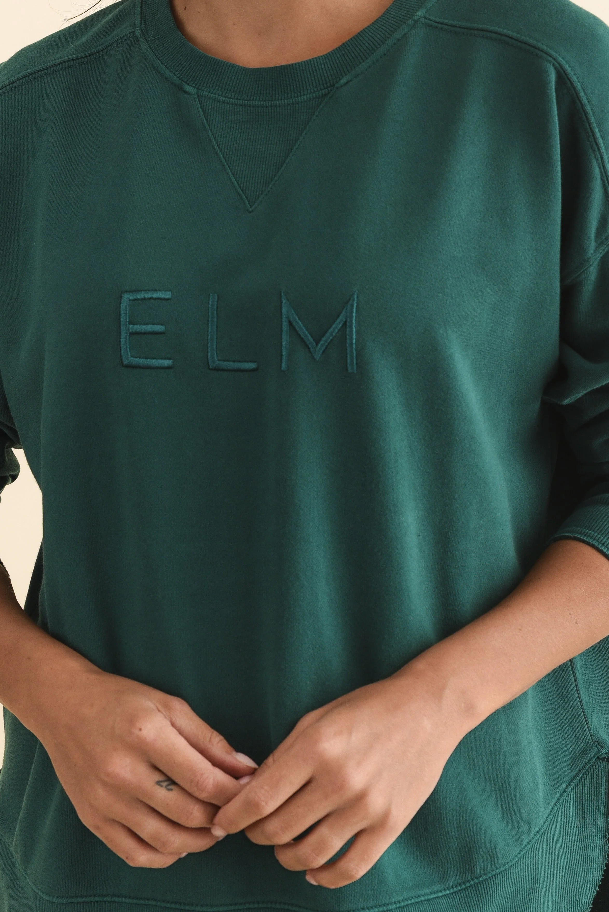 Established Teal Cotton Crewneck Sweatshirt - Image 5