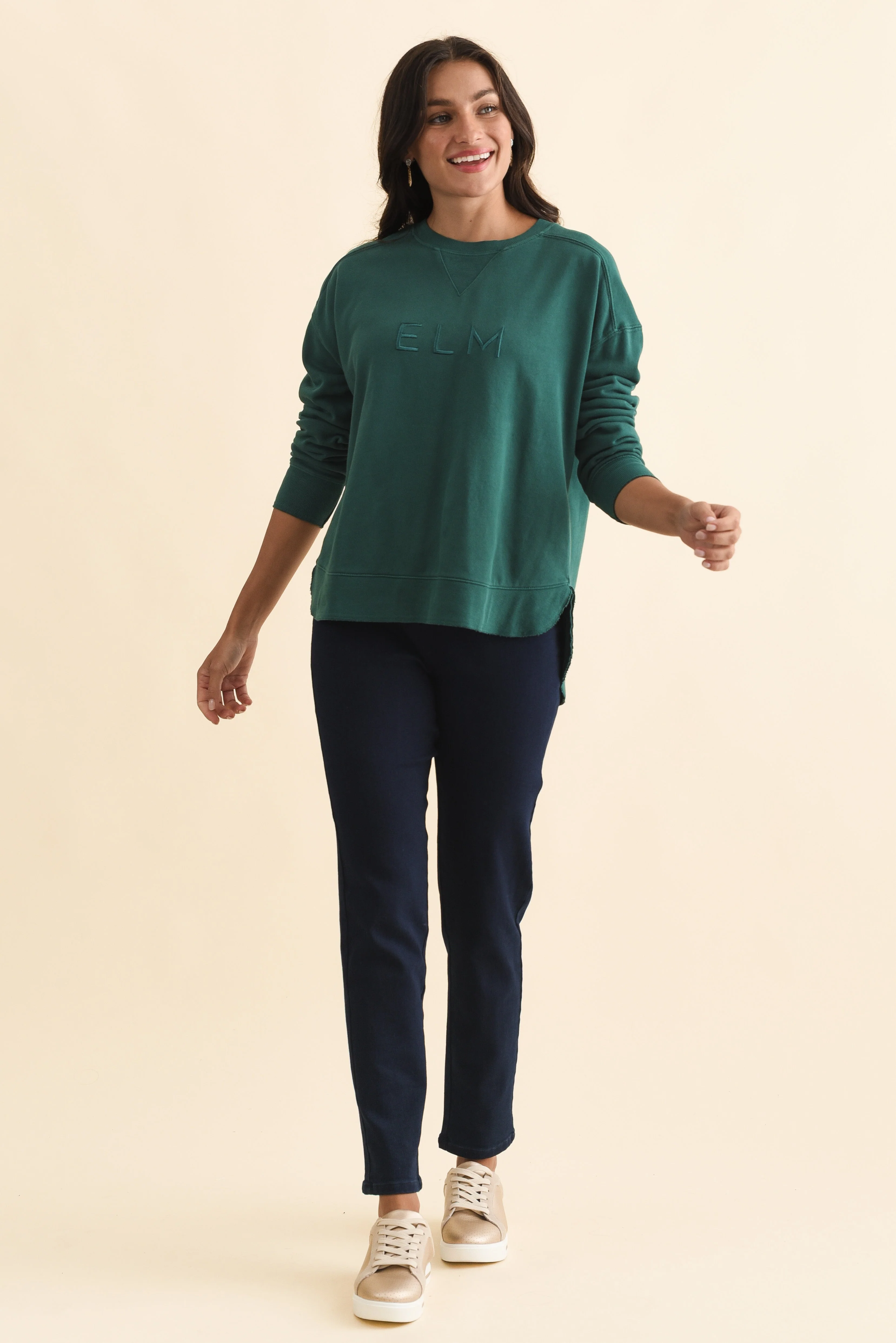 Established Teal Cotton Crewneck Sweatshirt - Image 6