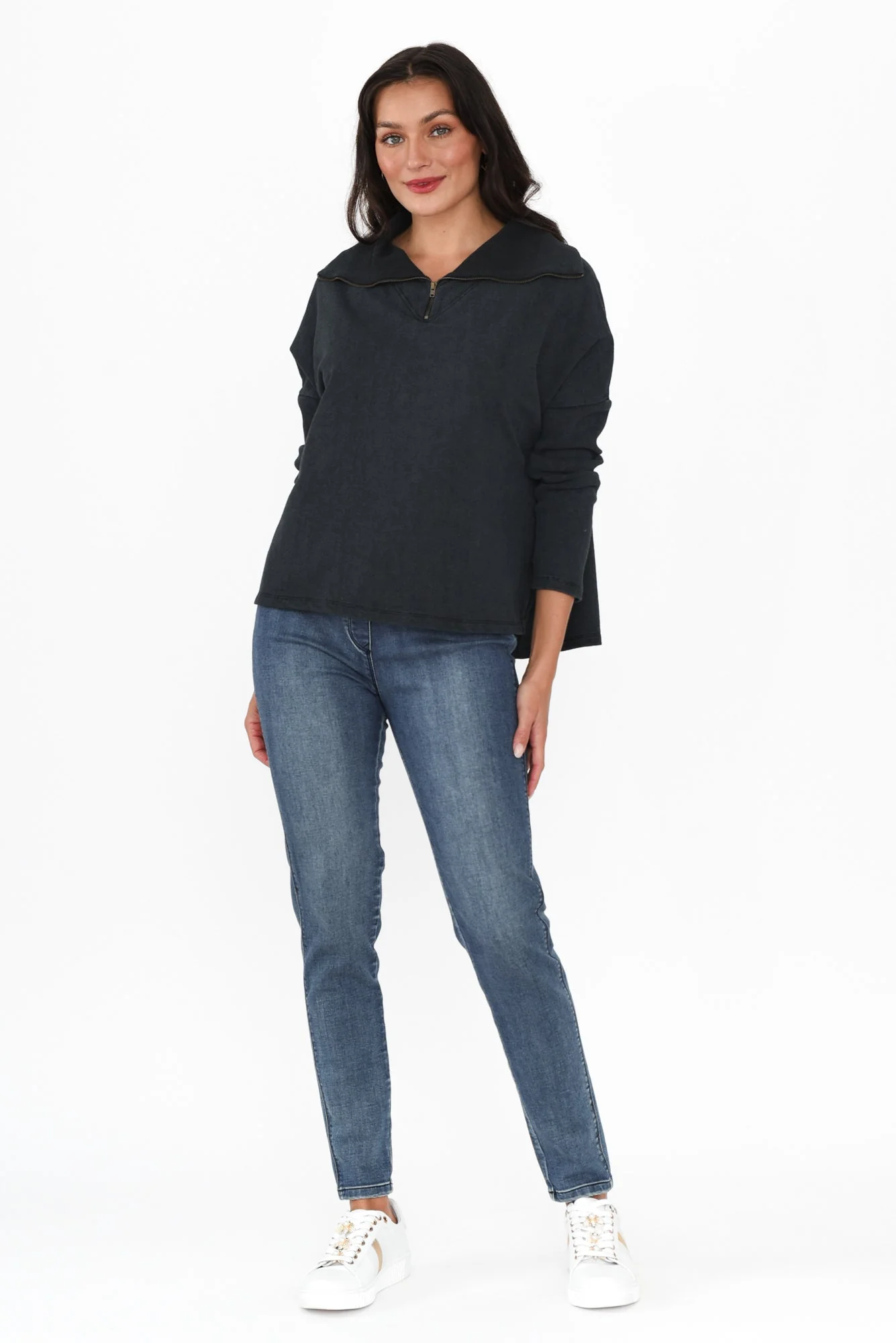 Etna Black Half Zip Sweatshirt - Image 7