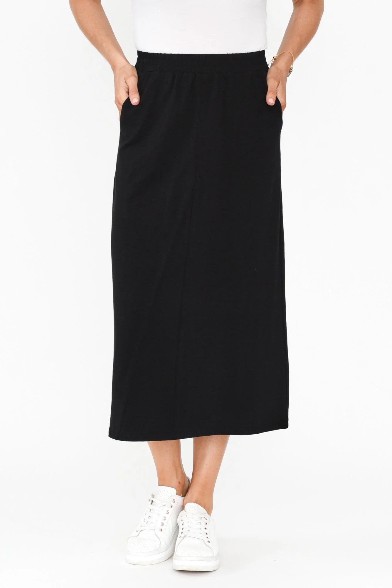 Etta Black Cotton Pocket Skirt - Image 2