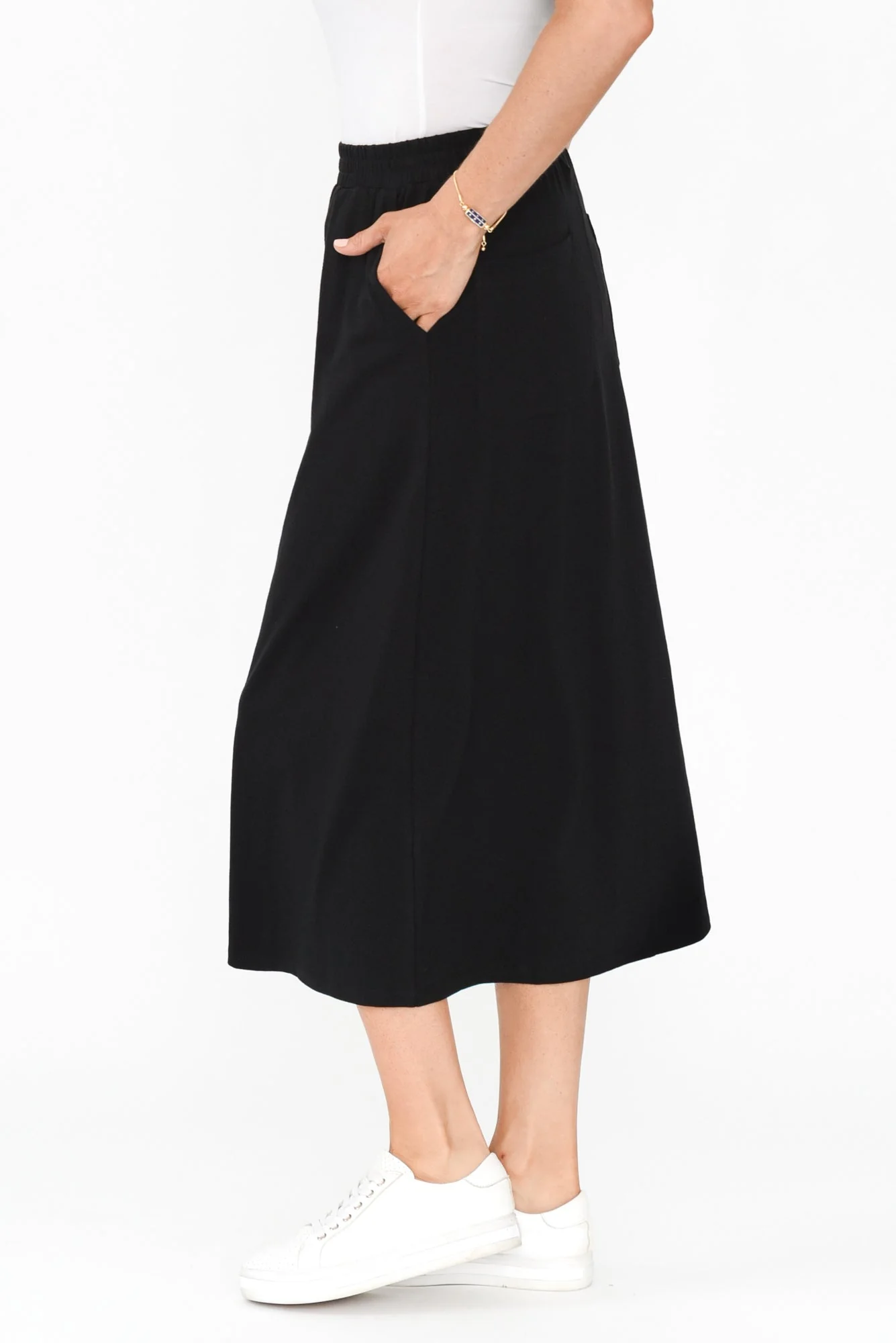 Etta Black Cotton Pocket Skirt - Image 5