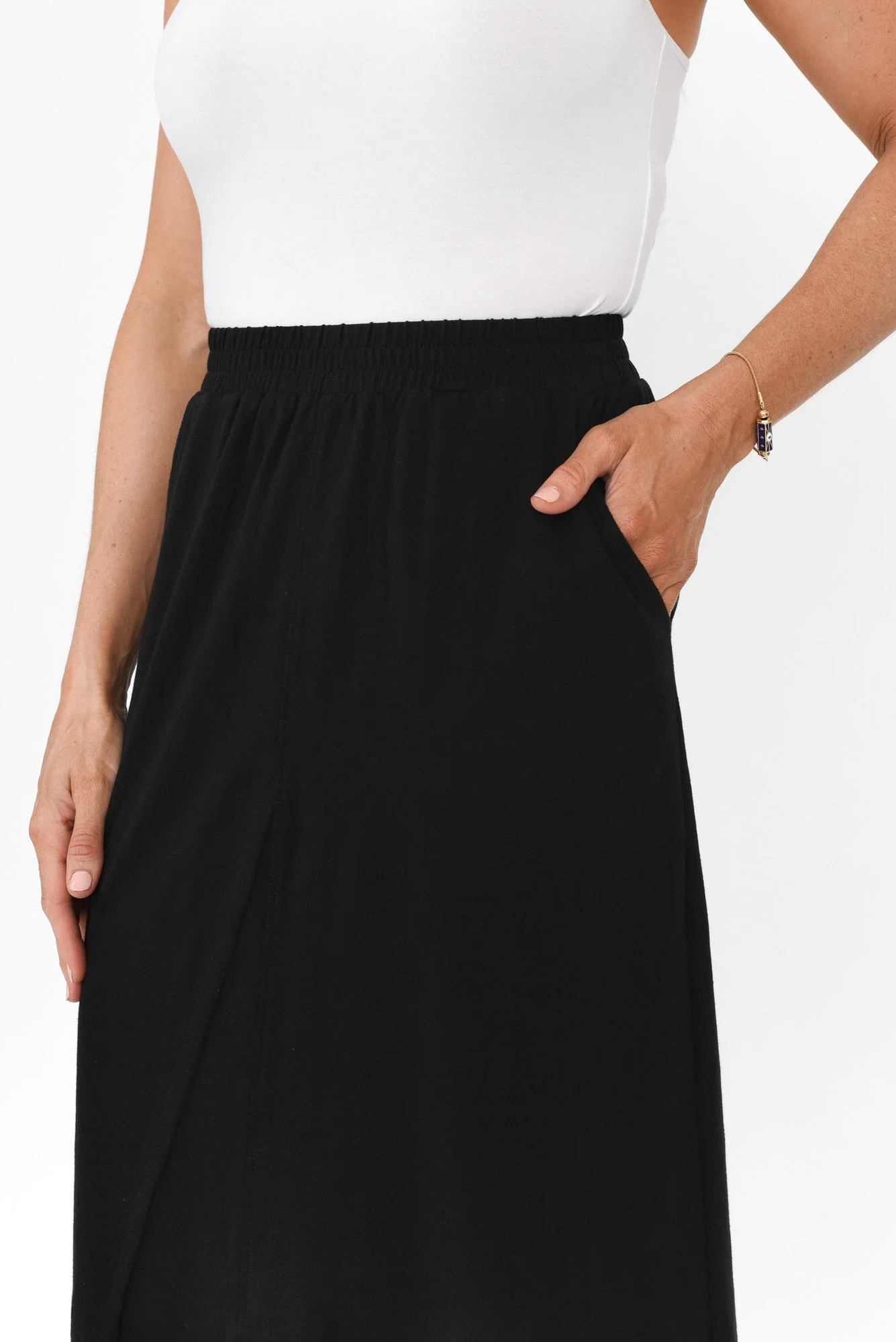 Etta Black Cotton Pocket Skirt - Image 7