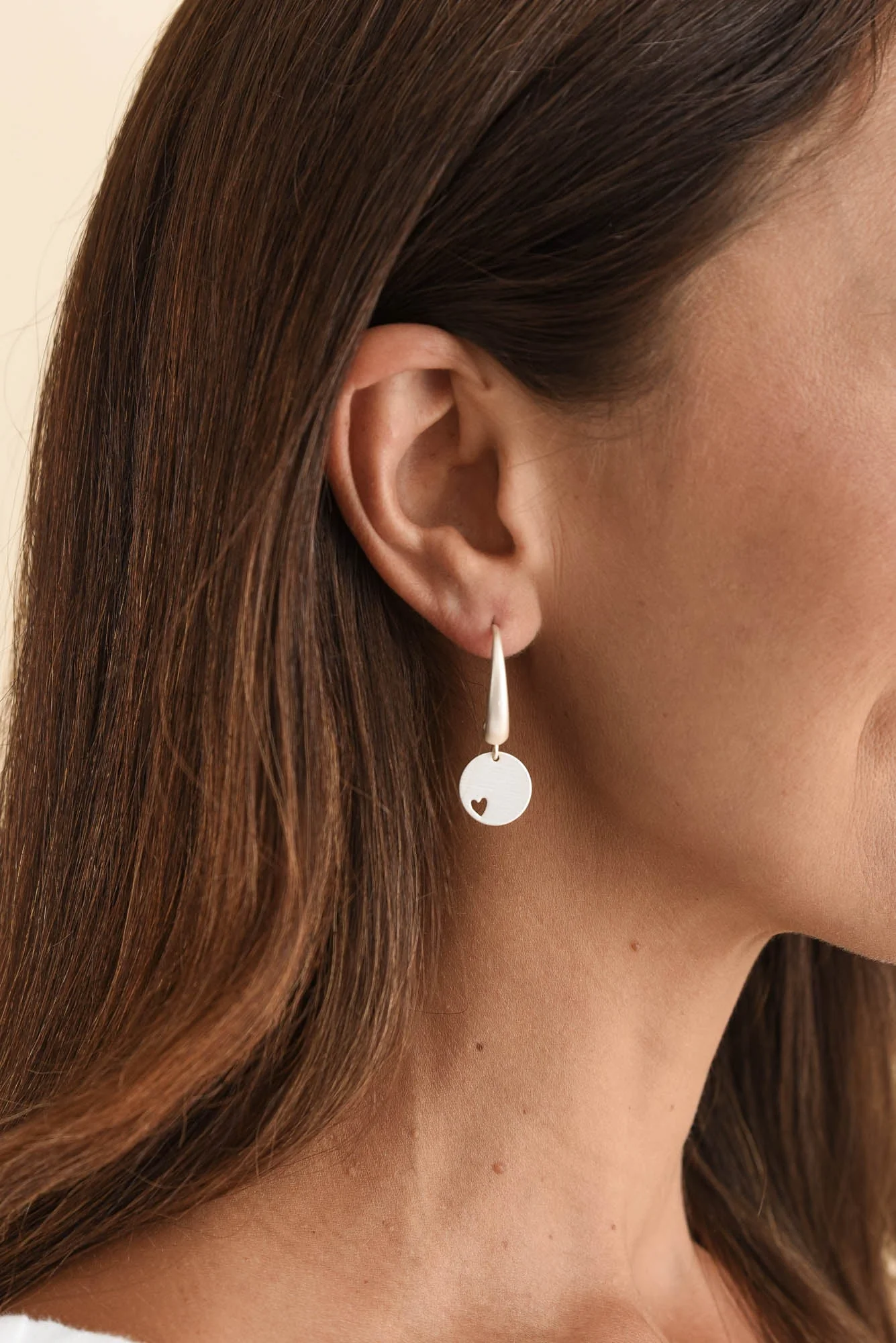 Euphoria Silver Disc Hoop Earrings - Image 2