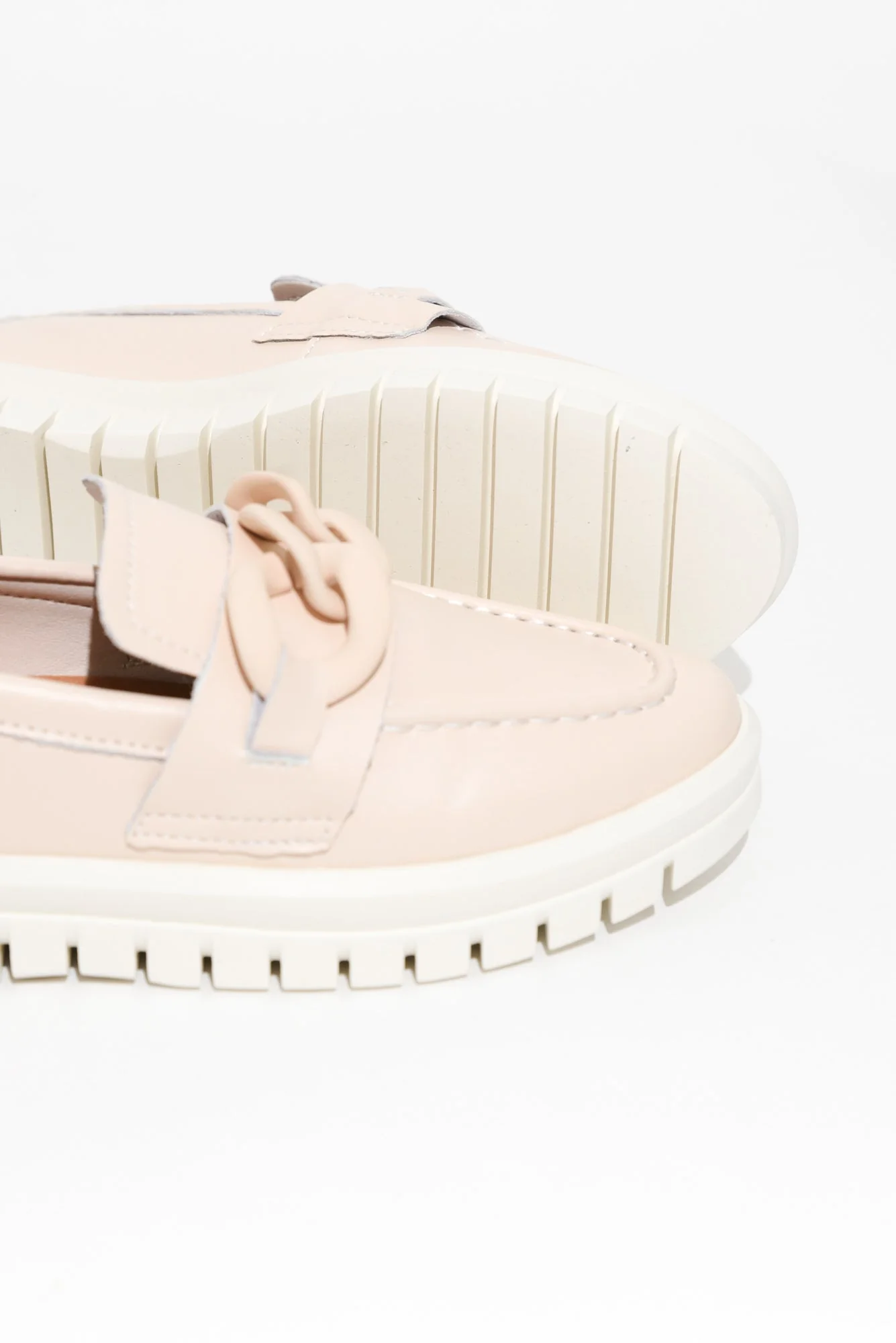 Euston Nude Leather Chain Loafer - Image 3