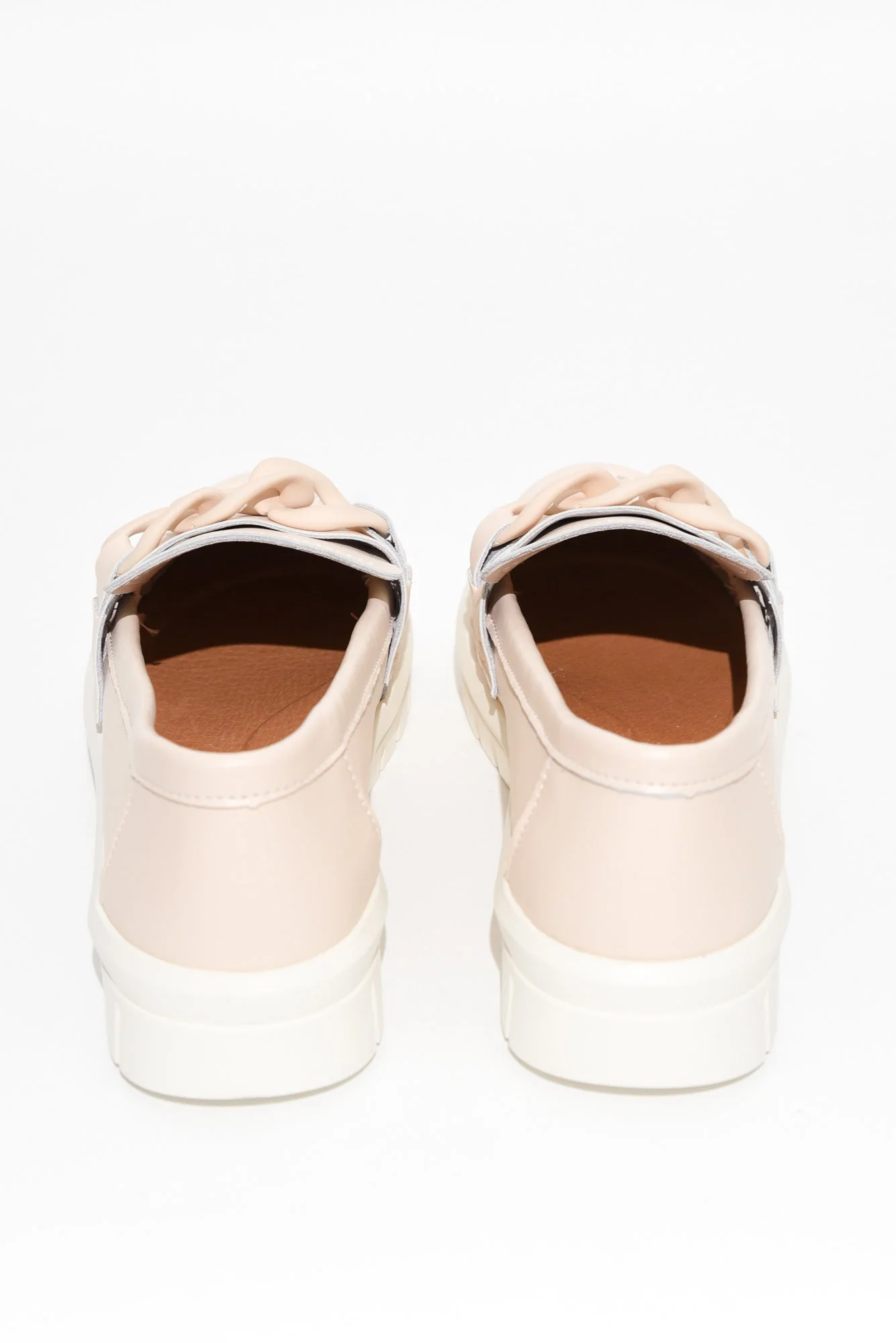Euston Nude Leather Chain Loafer - Image 4