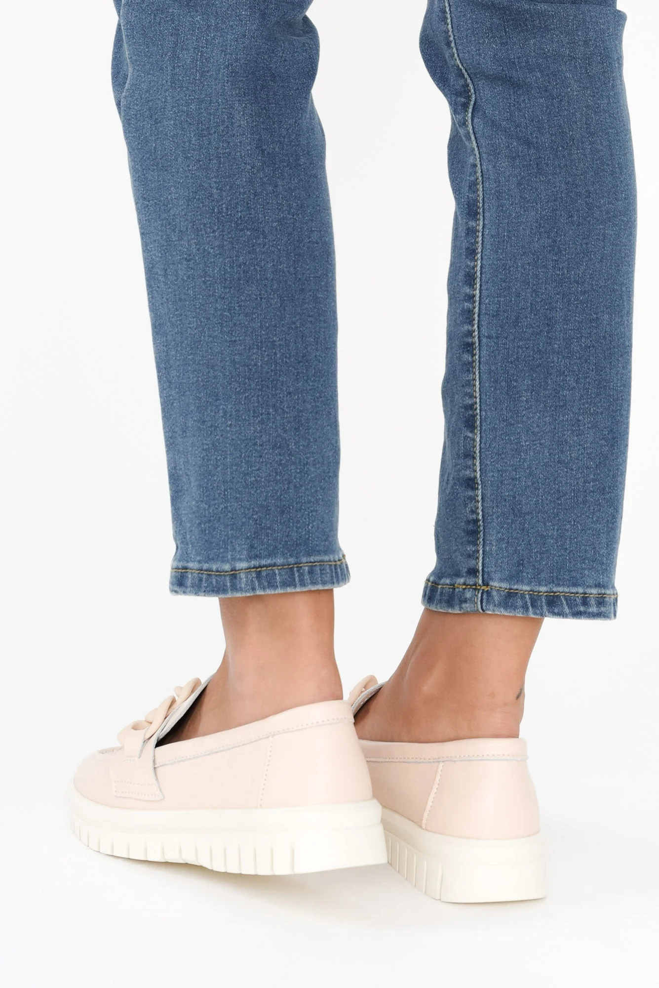 Euston Nude Leather Chain Loafer - Image 6