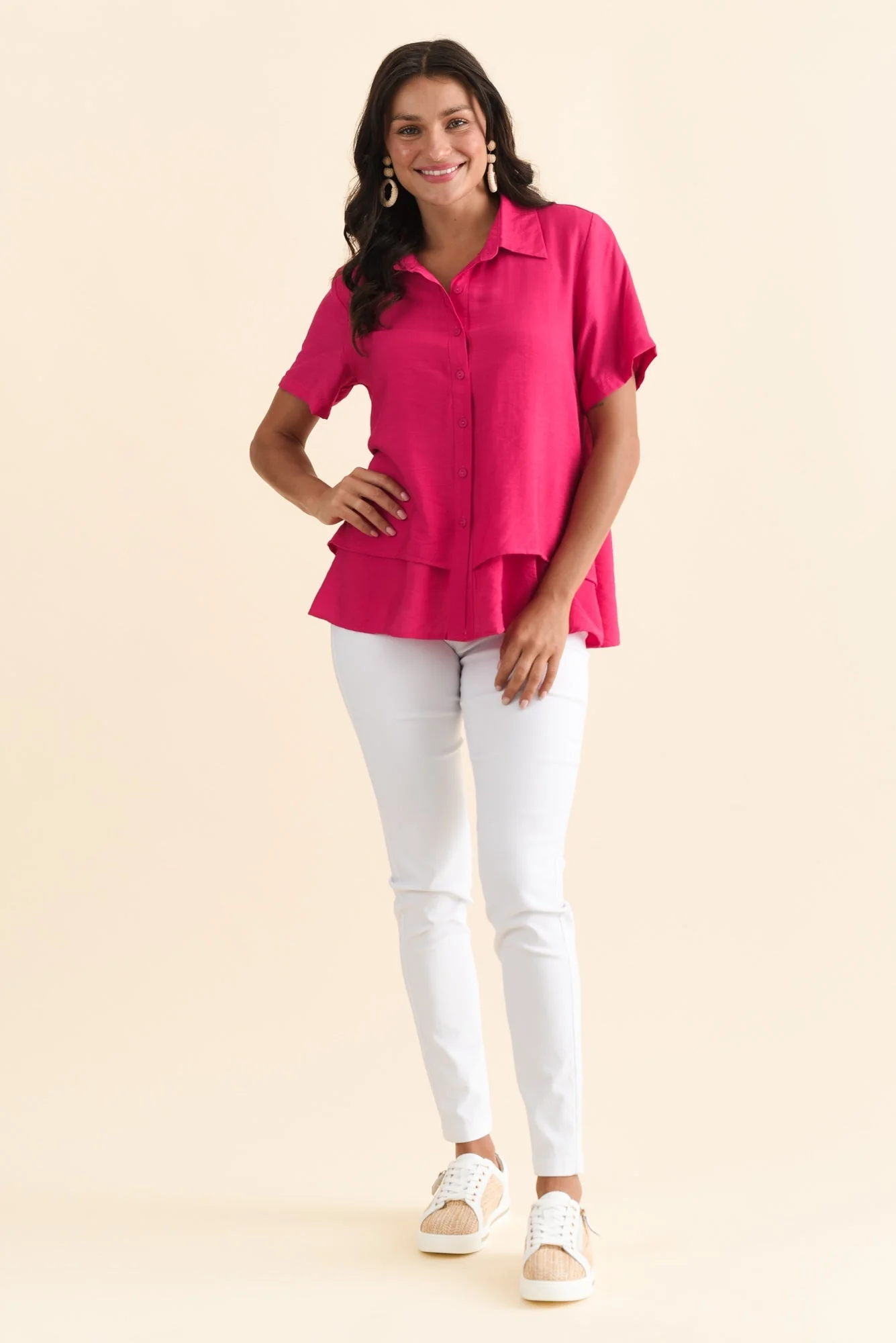 Ezra Hot Pink Layered Top - Image 3