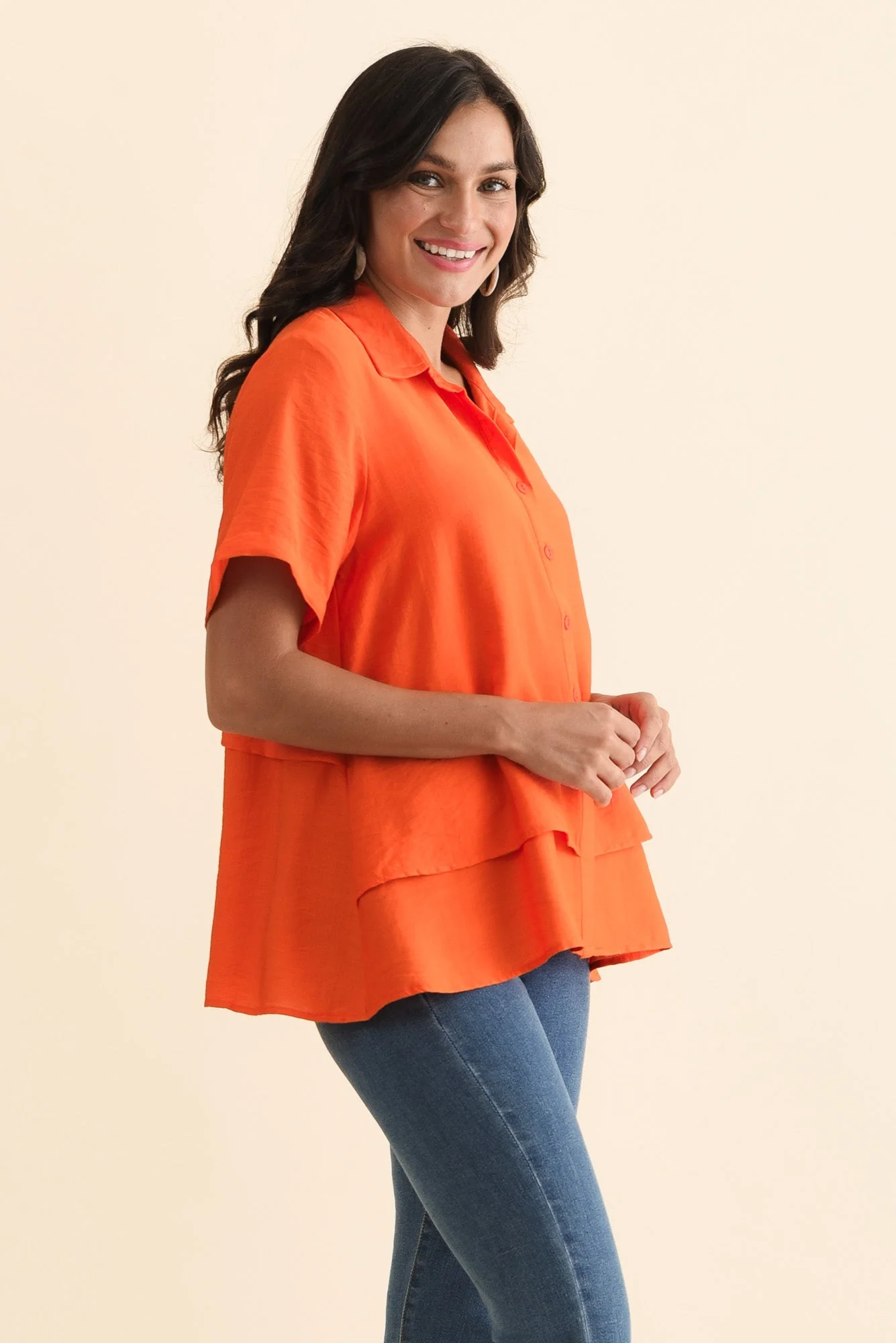 Ezra Orange Layered Top - Image 3