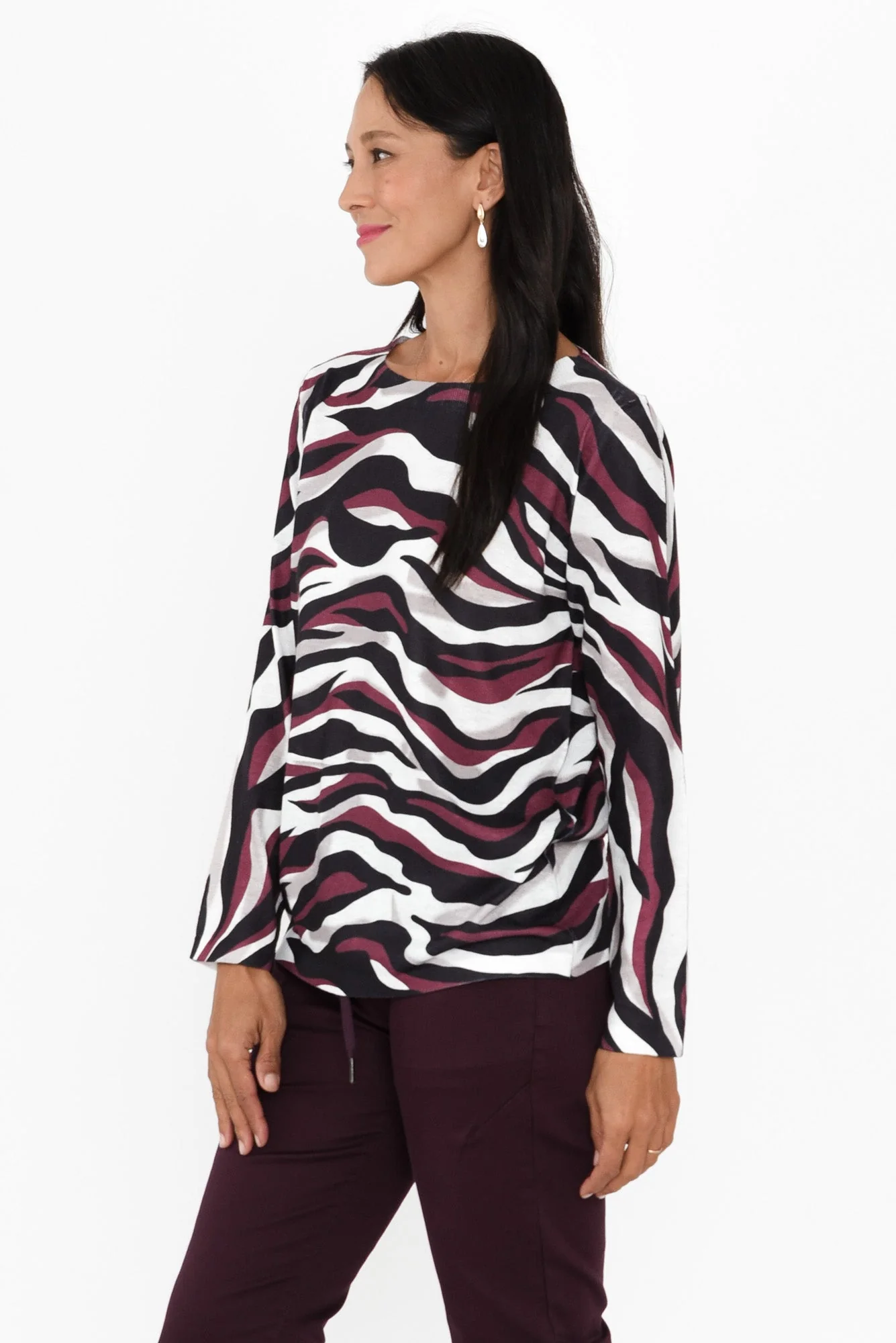 Felice Red Zebra Long Sleeve Top - Image 3
