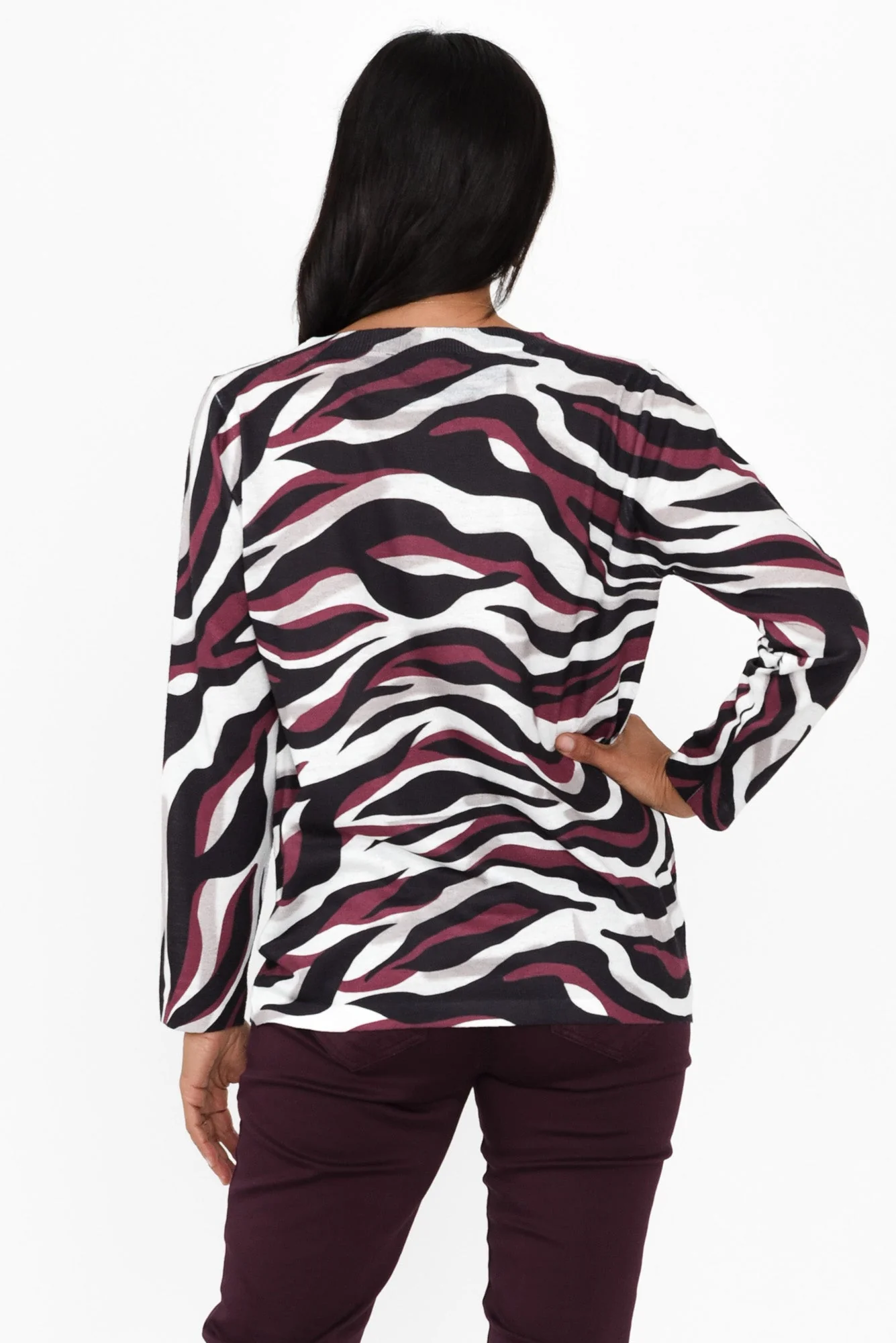 Felice Red Zebra Long Sleeve Top - Image 4