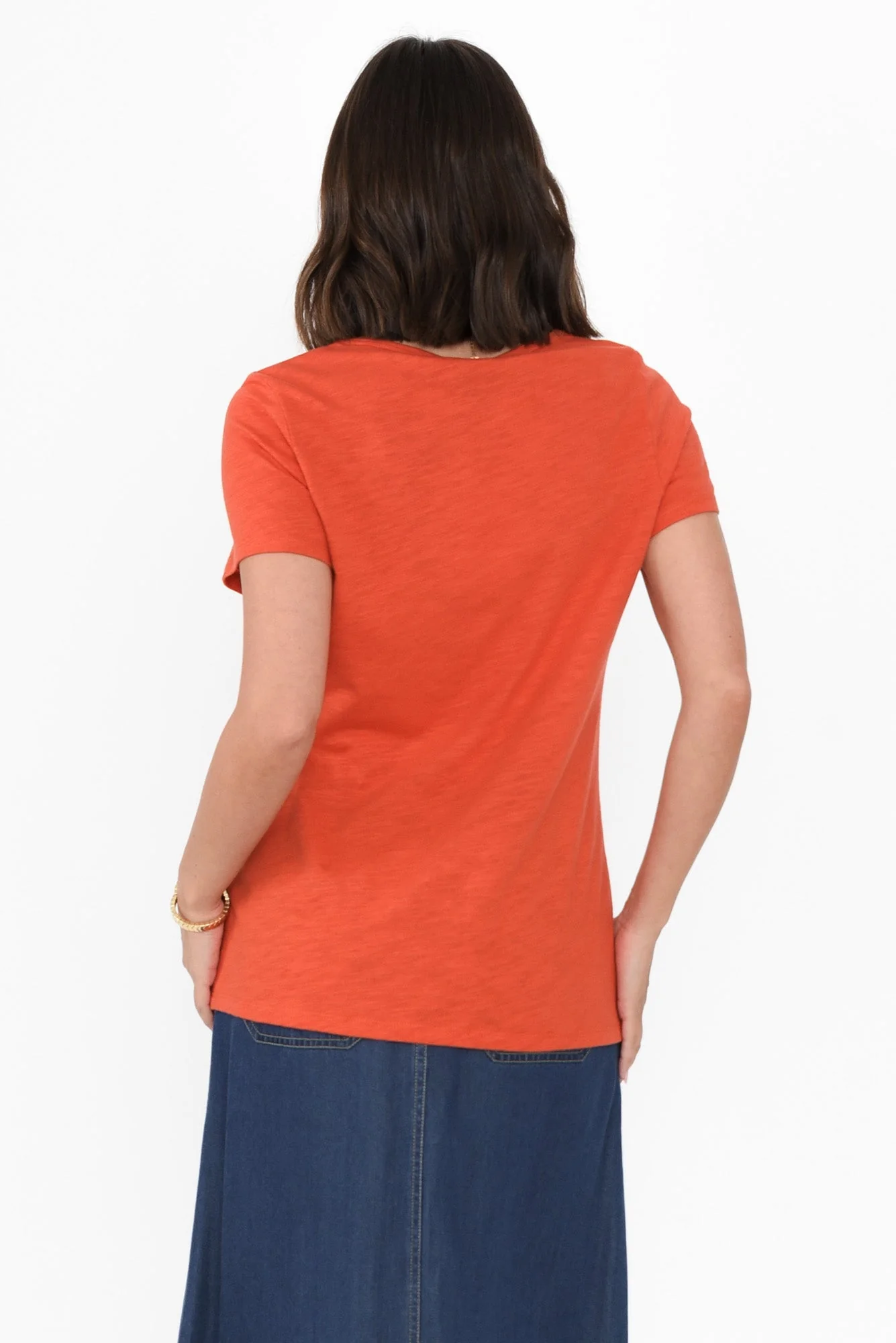 Felicity Orange Cotton Tee - Image 4