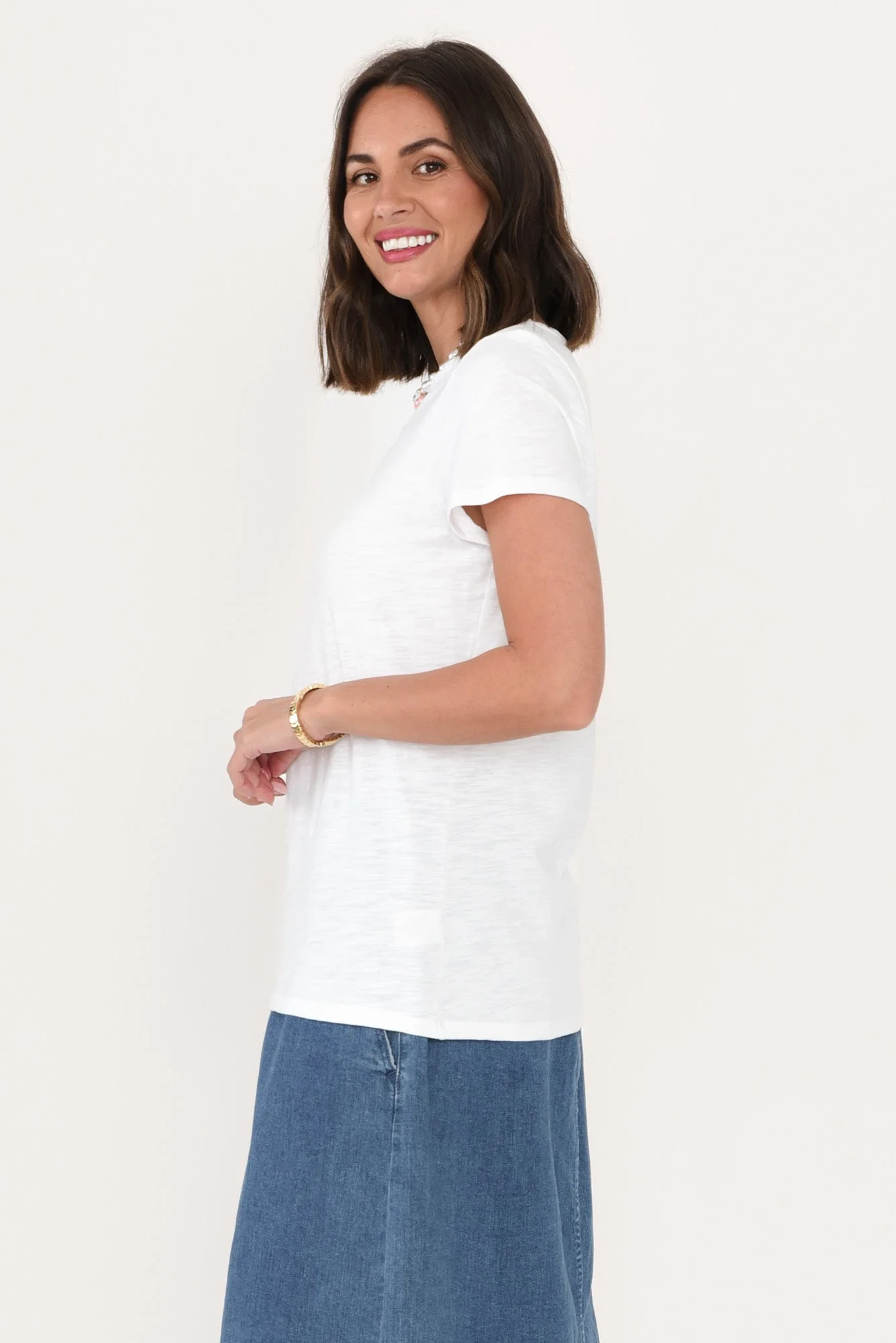 Felicity White Cotton Tee - Image 3