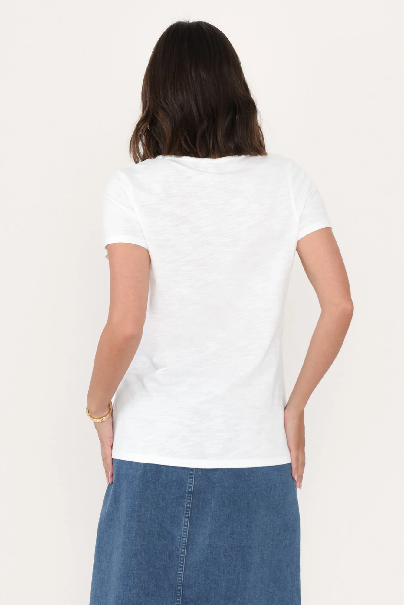 Felicity White Cotton Tee - Image 4