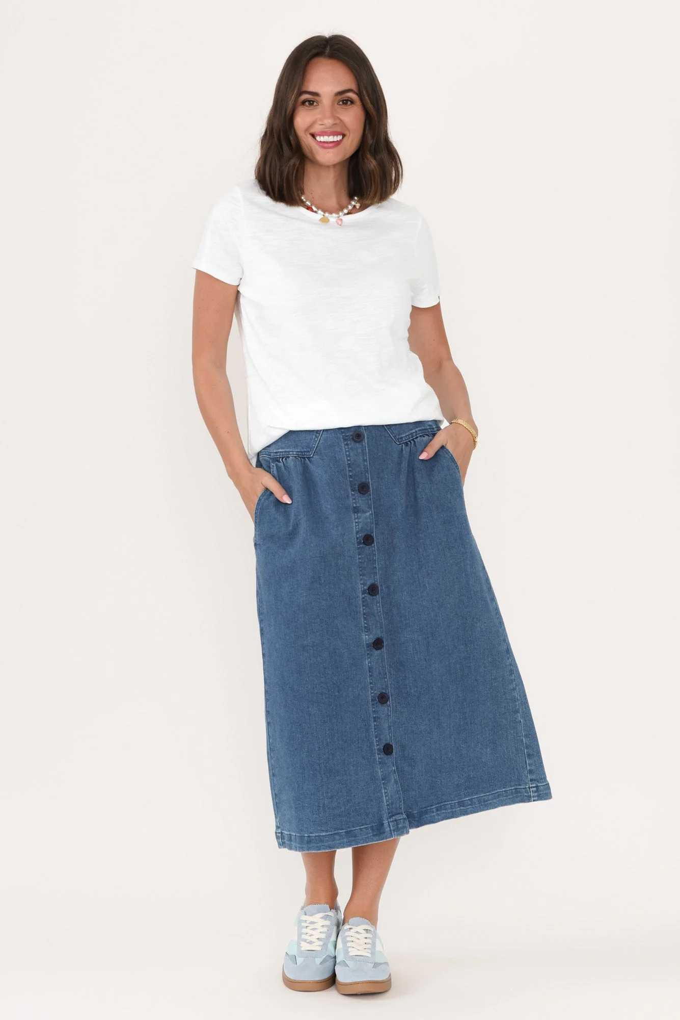 Felicity White Cotton Tee - Image 6
