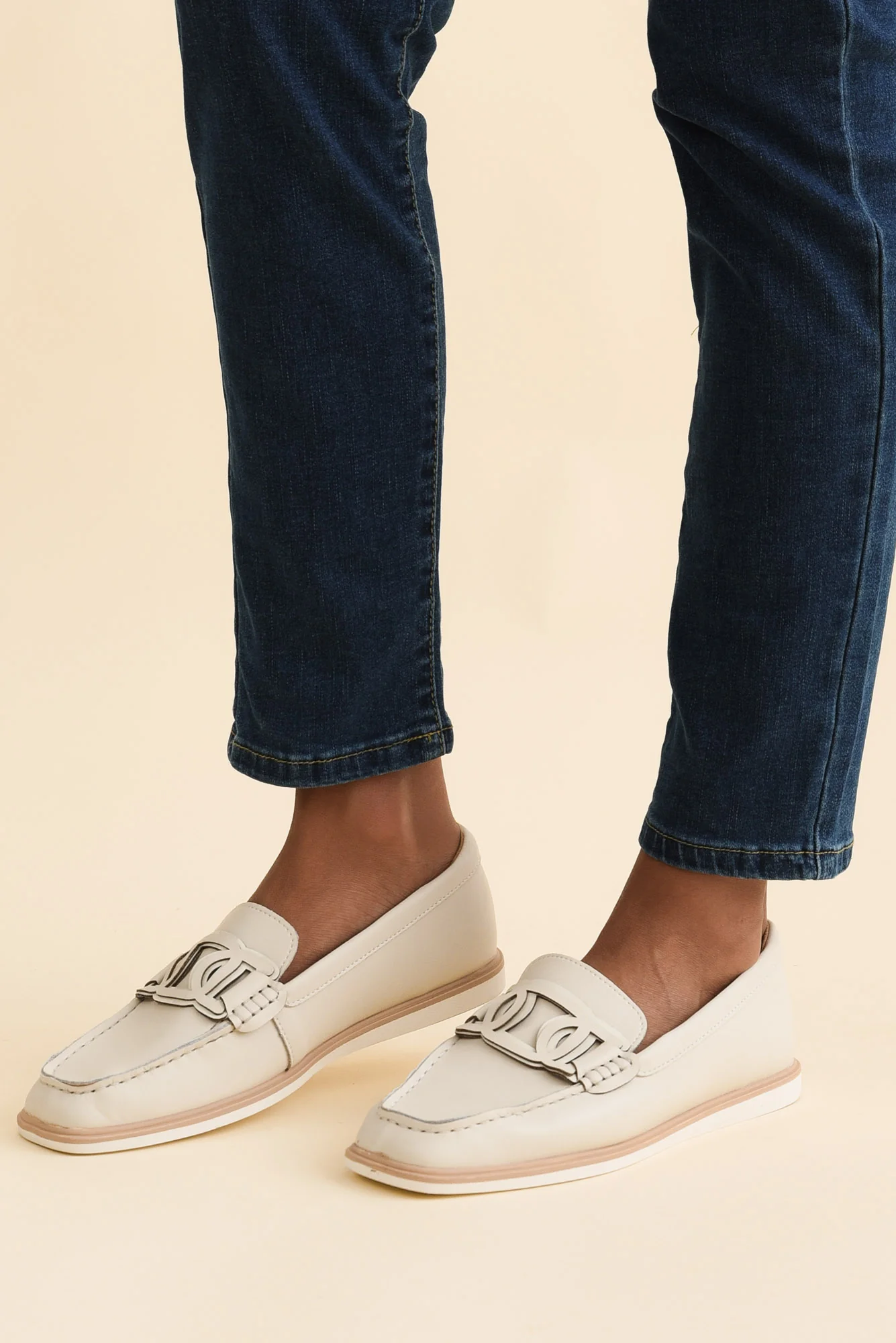 Felix Grey Leather Buckle Loafer - Image 2