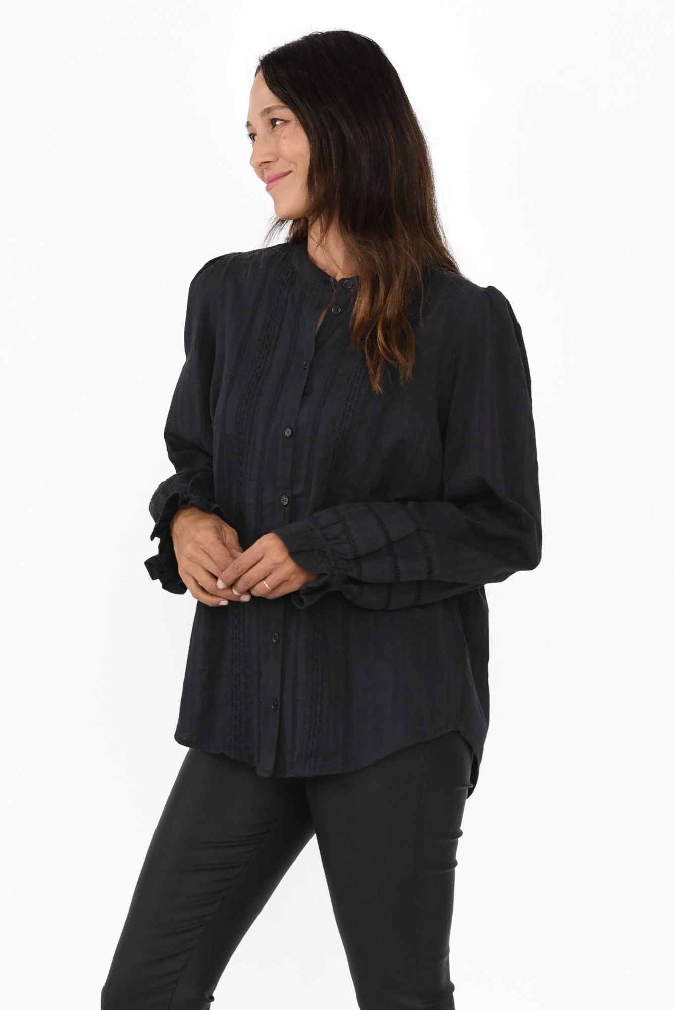 Fennel Black Cotton Blouse - Image 3