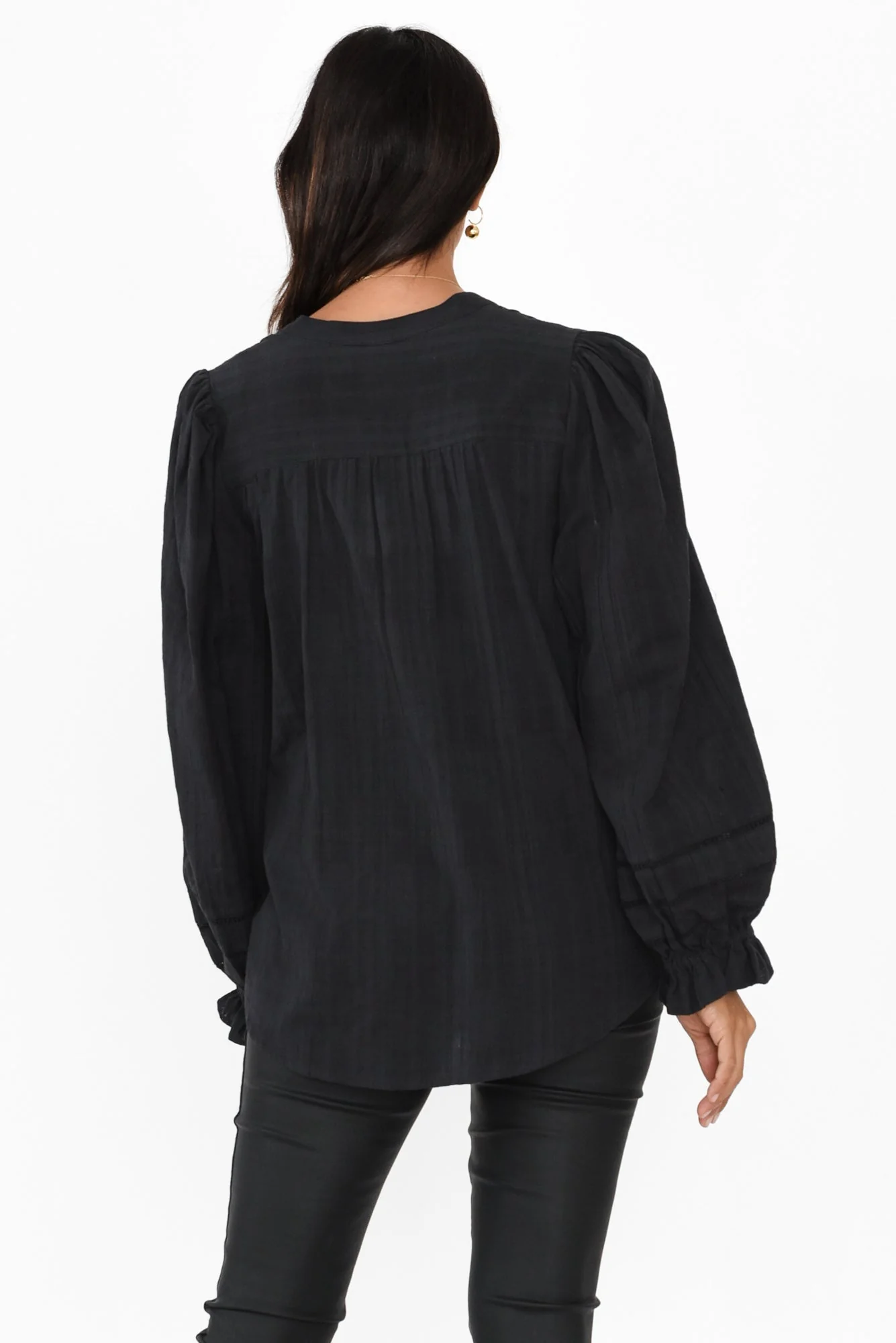 Fennel Black Cotton Blouse - Image 4