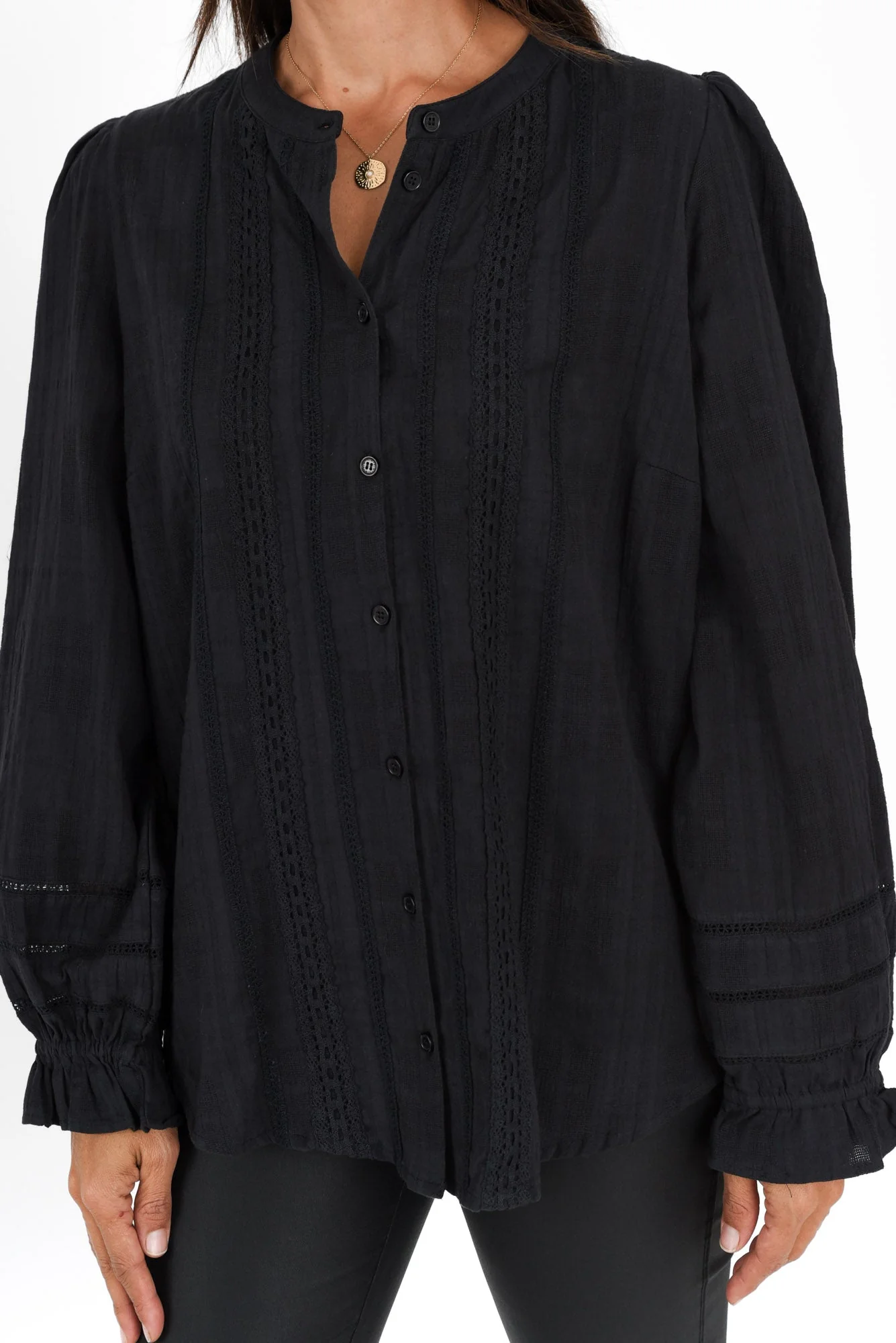 Fennel Black Cotton Blouse - Image 5