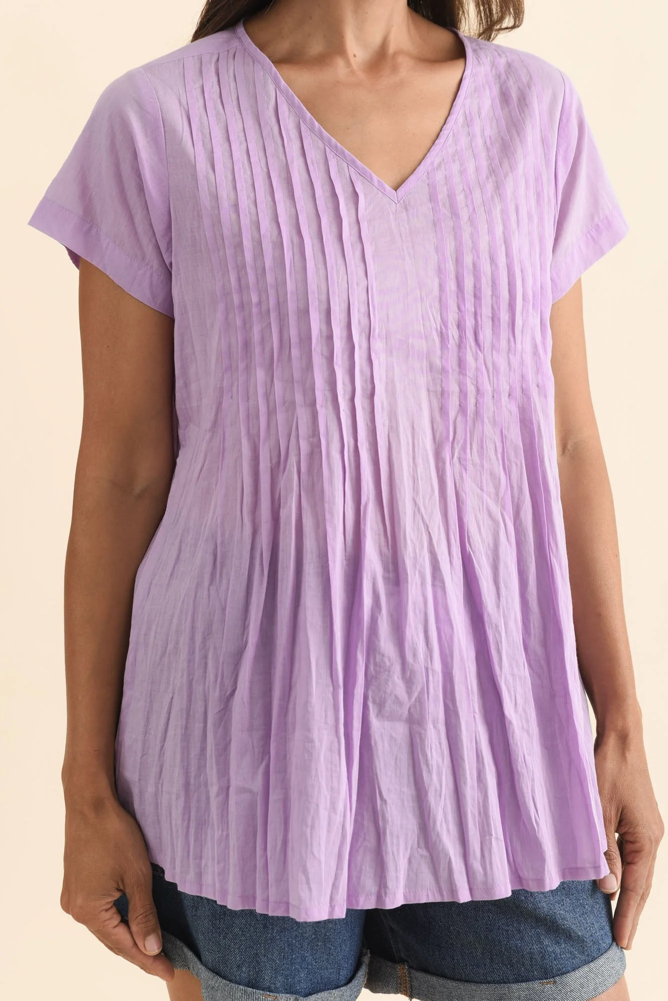 Fia Lilac Crinkle Cotton Top - Image 5