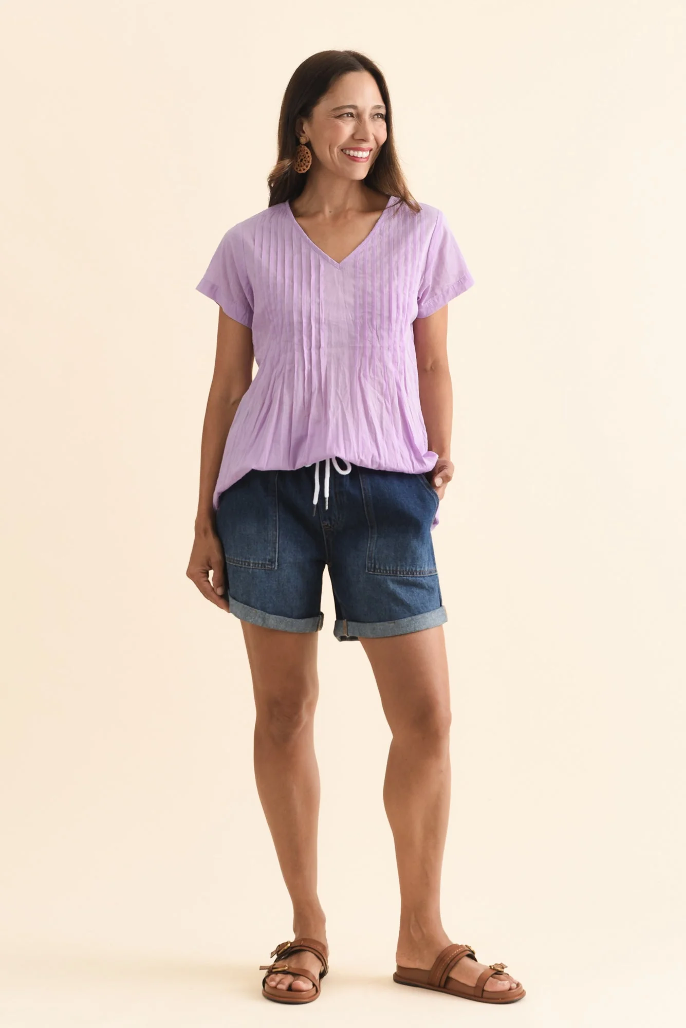 Fia Lilac Crinkle Cotton Top - Image 6