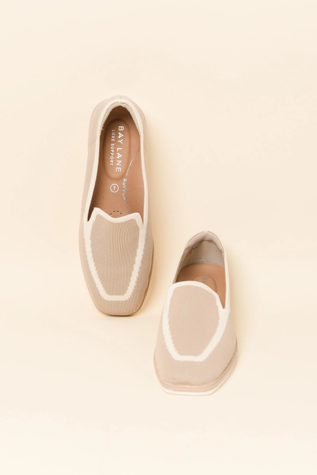 Fifi Beige Contrast Flyknit Loafer - Image 3