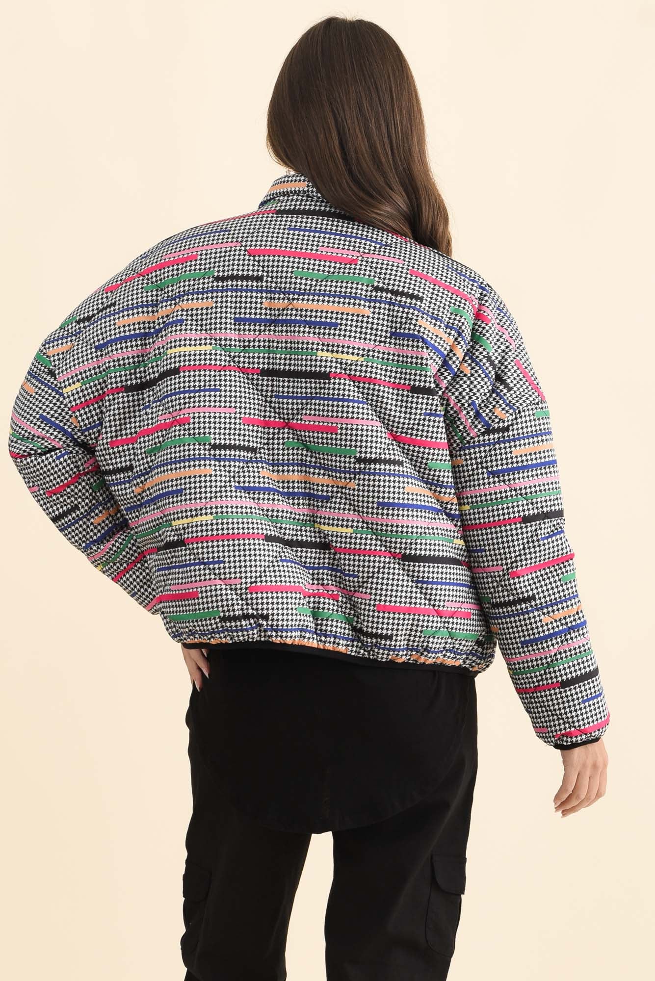 Finch Black Abstract Reversible Jacket - Image 5