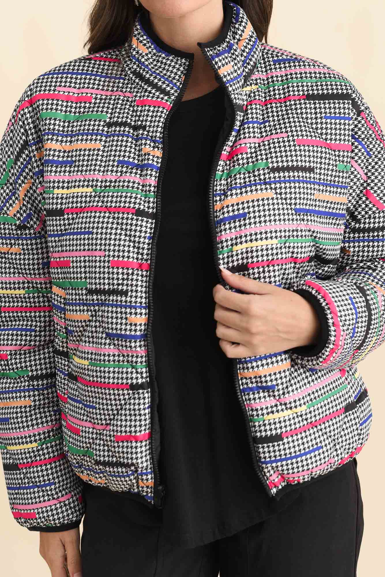 Finch Black Abstract Reversible Jacket - Image 6