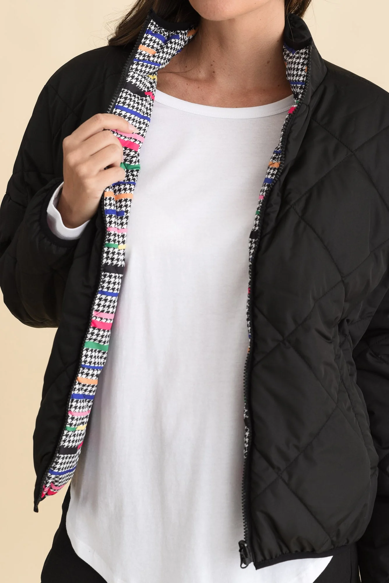 Finch Black Abstract Reversible Jacket - Image 7