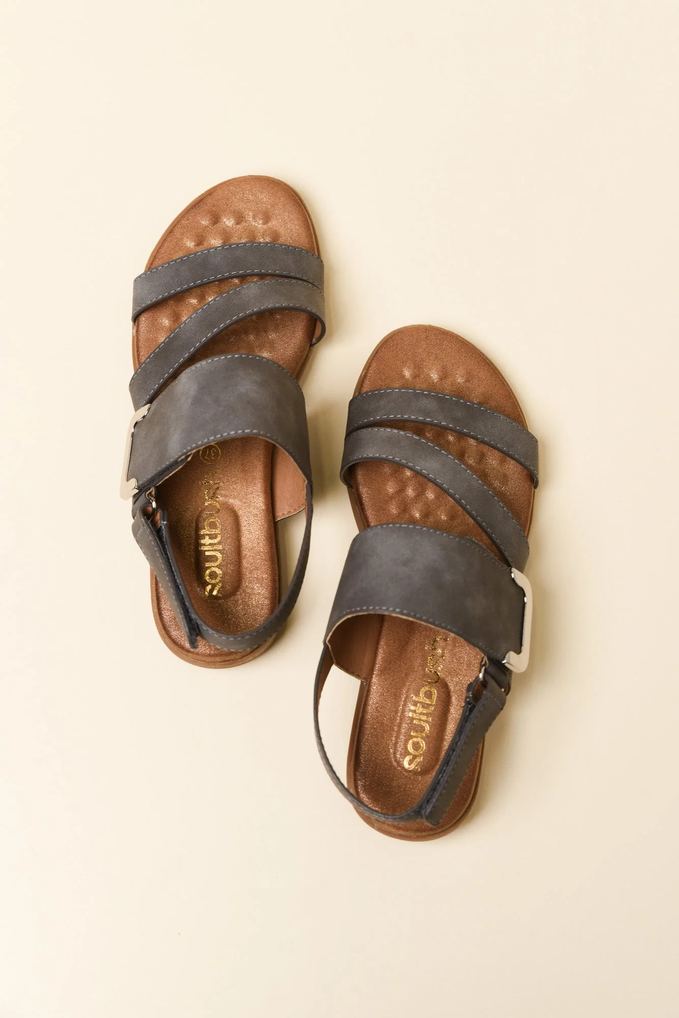 Flinders Dark Grey Velcro Sandal - Image 4