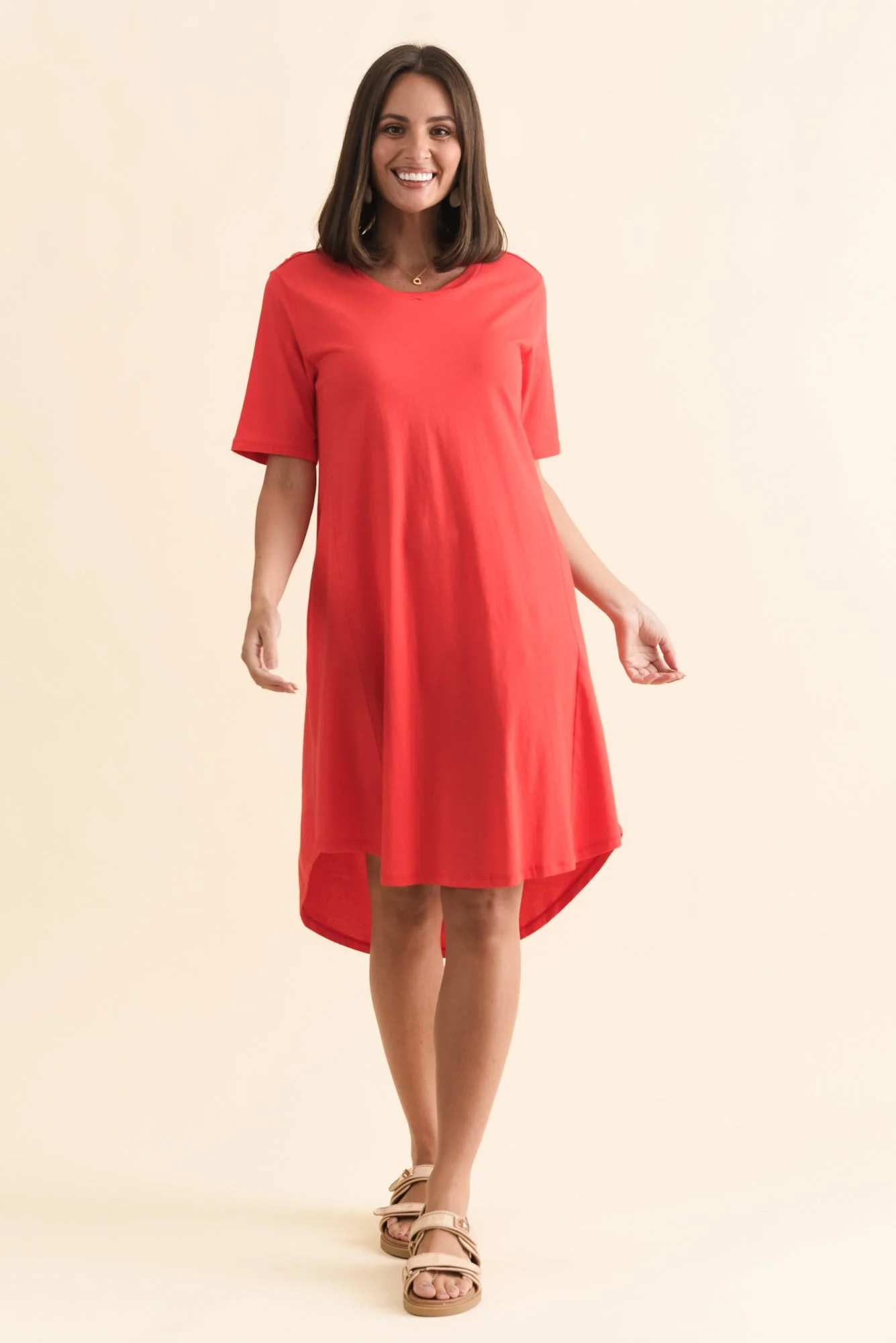 Florida Red Cotton Tee Dress - Image 3