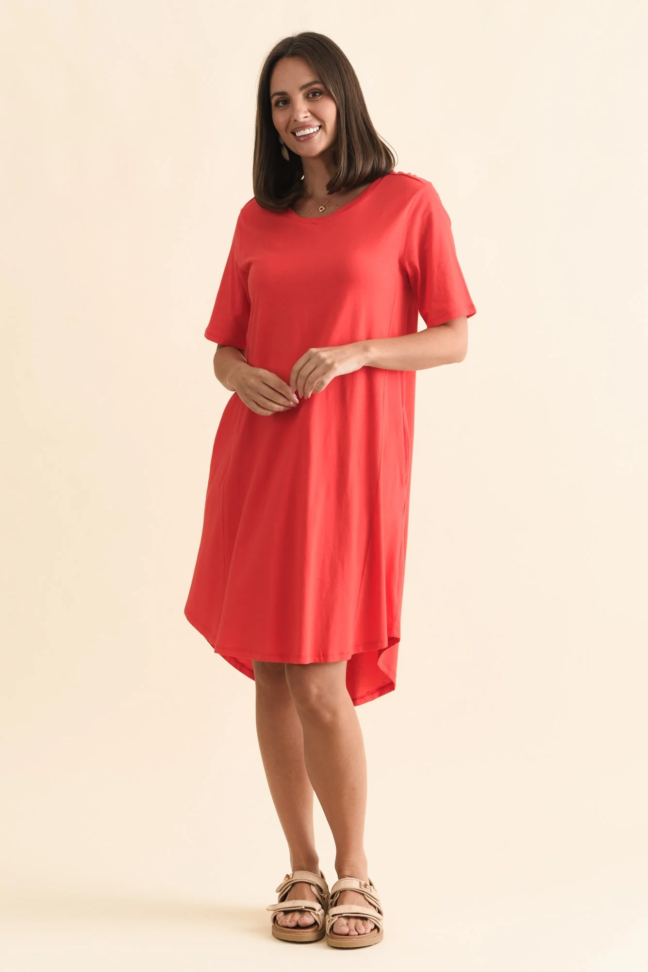 Florida Red Cotton Tee Dress - Image 7