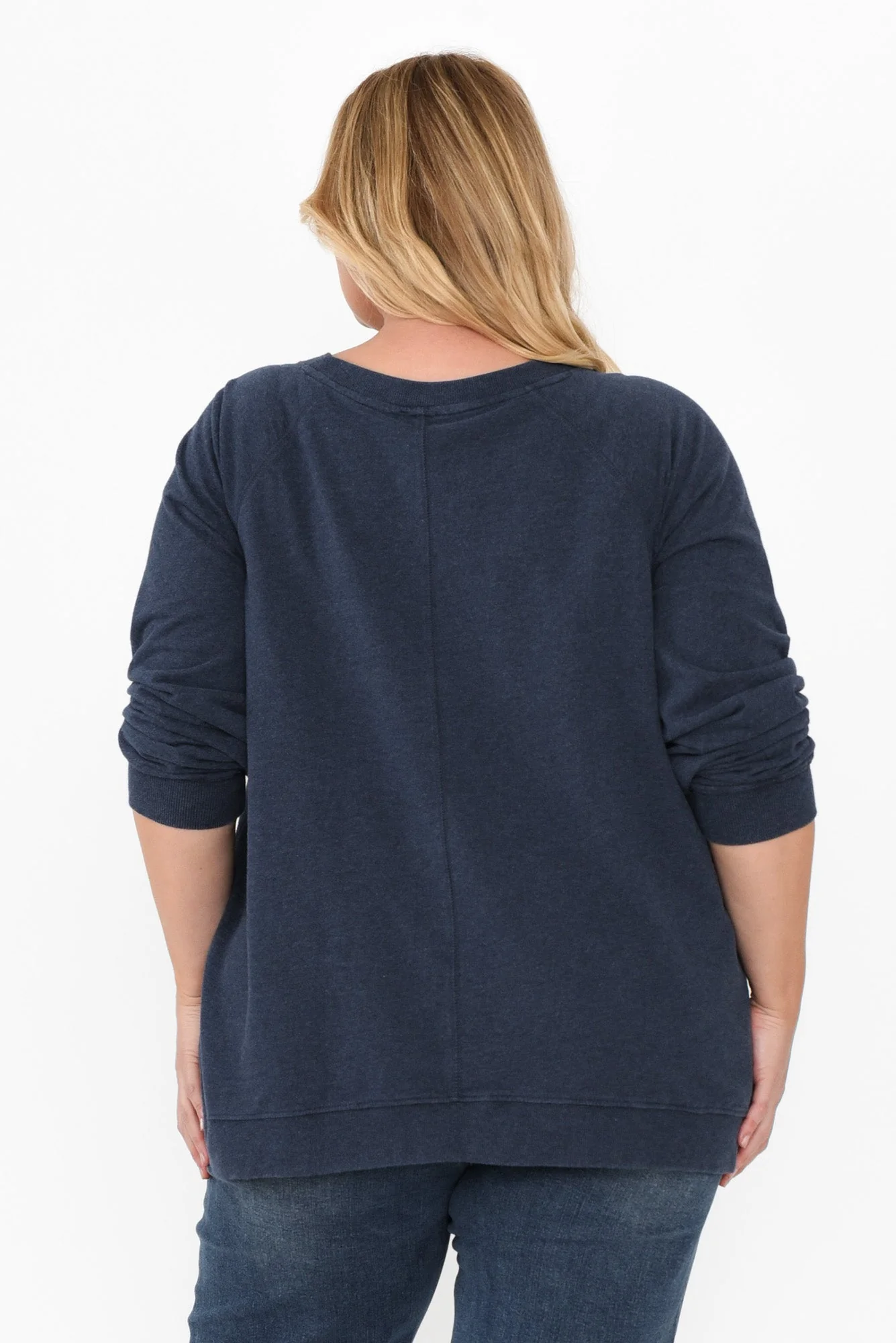 Flossie Navy Cotton Sweatshirt - Image 10